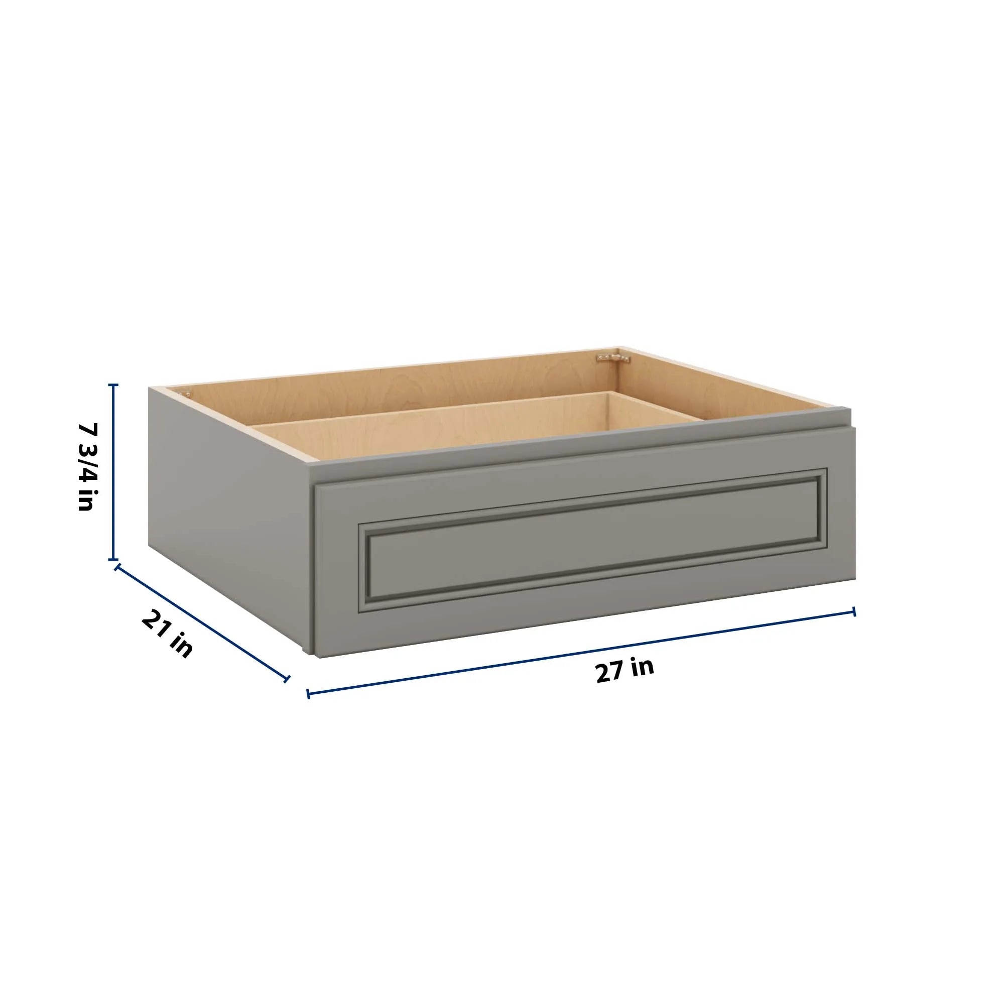 J&K Greige K3 27" W x 7-1/2" H or 8-1/2" H Knee Drawer
