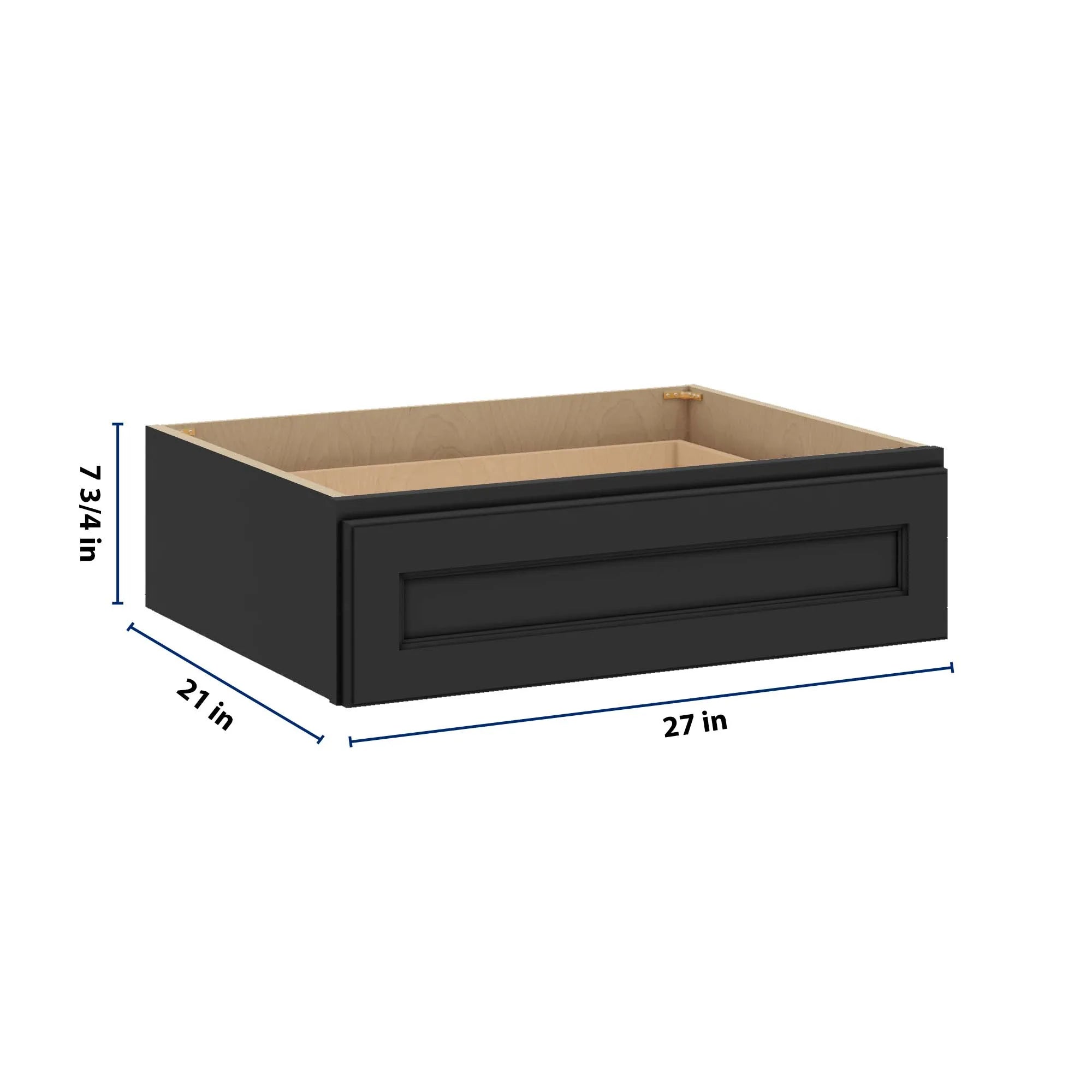 J&K Charcoal E2 27" W x 7-1/2" H or 8-1/2" H Knee Drawer