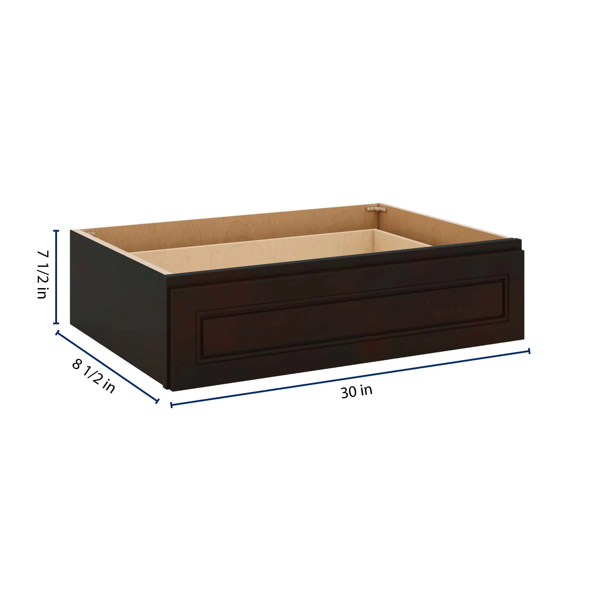J&K Espresso K8 30" W x 7-1/2" H or 8-1/2" H Knee Drawer
