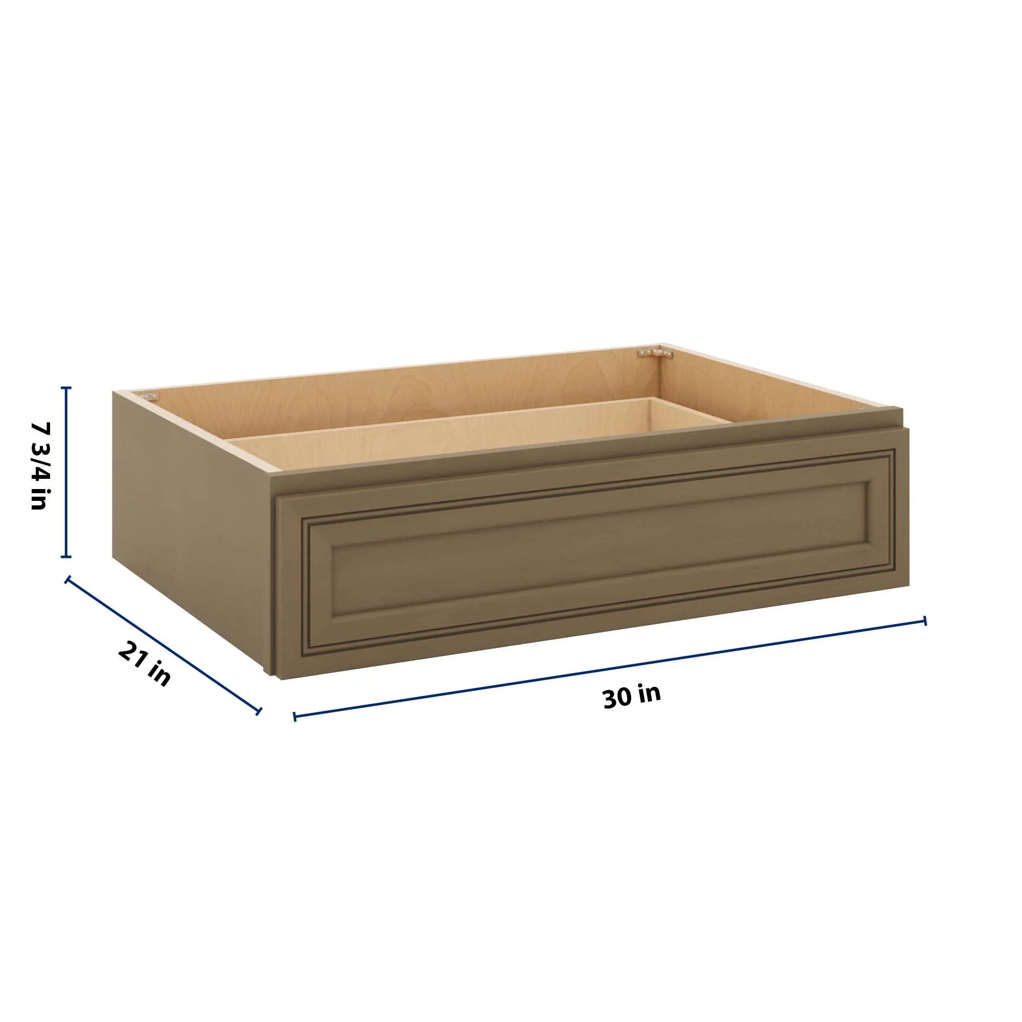 J&K Hazel H8 30" W x 7-1/2" H or 8-1/2" H Knee Drawer
