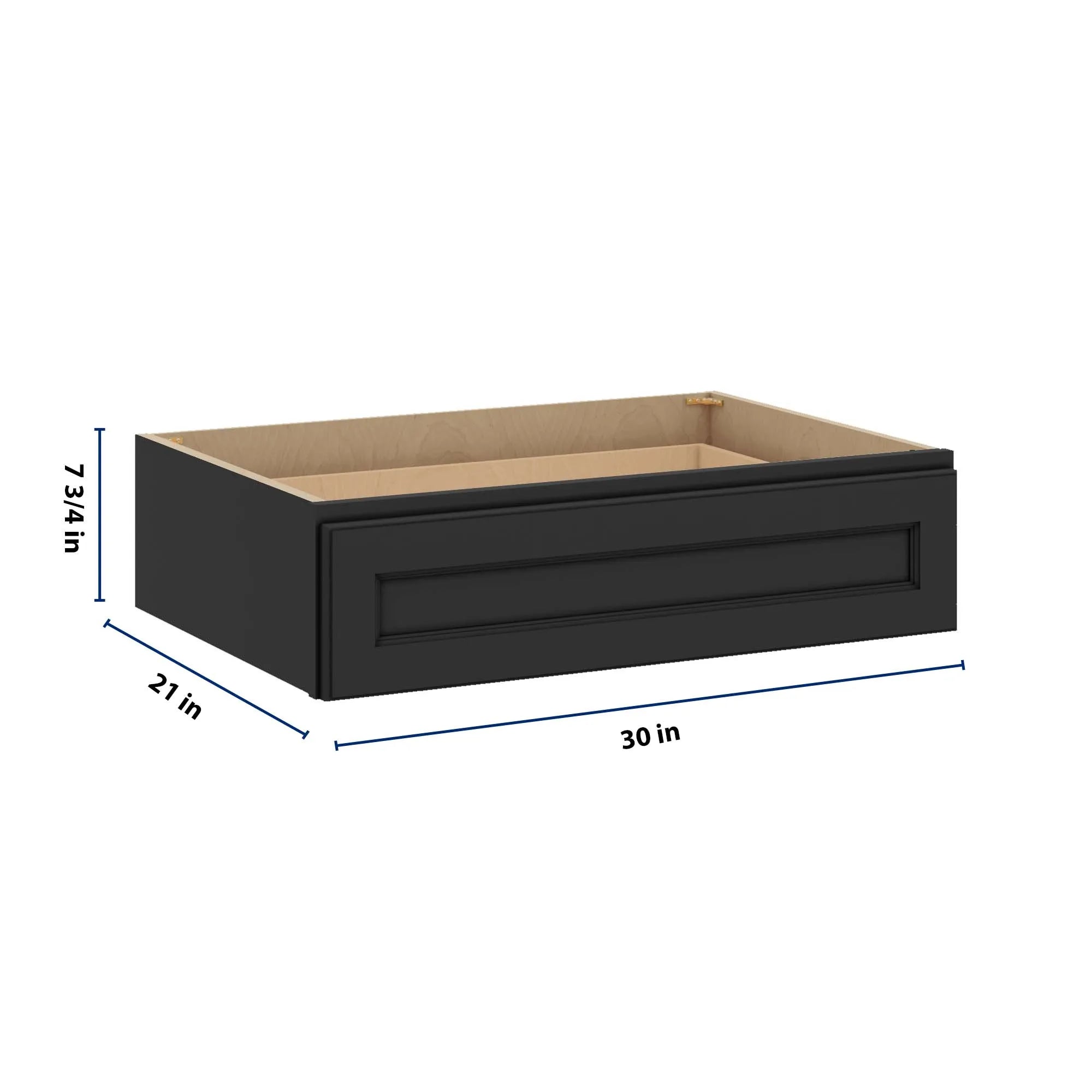 J&K Charcoal E2 30" W x 7-1/2" H or 8-1/2" H Knee Drawer