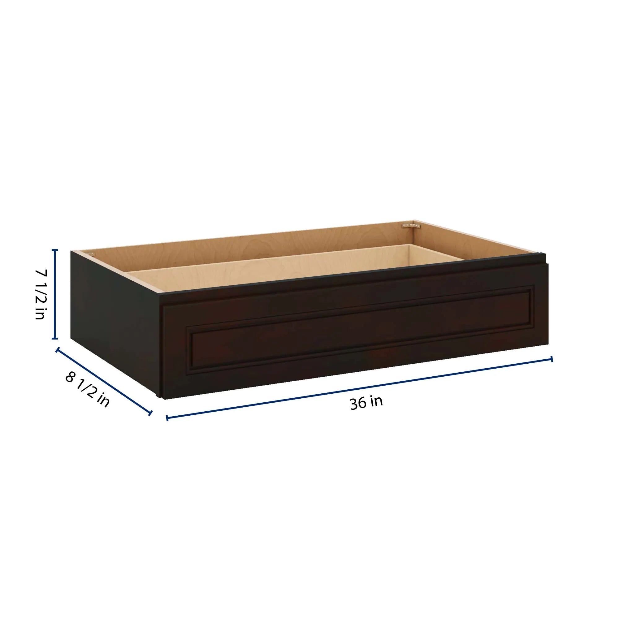 J&K Espresso K8 36" W x 7-1/2" H or 8-1/2" H Knee Drawer