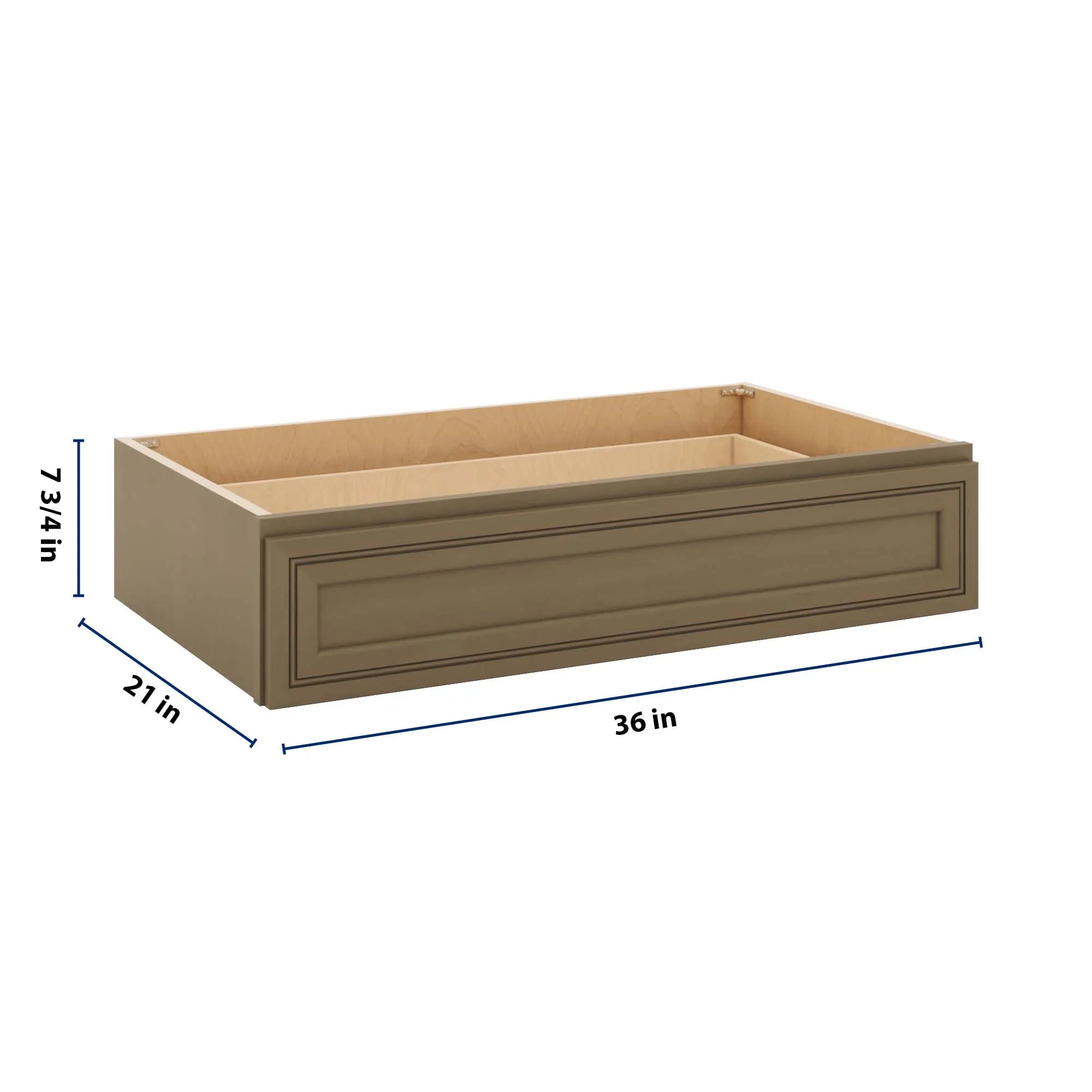 J&K Hazel H8 36" W x 7-1/2" H or 8-1/2" H Knee Drawer