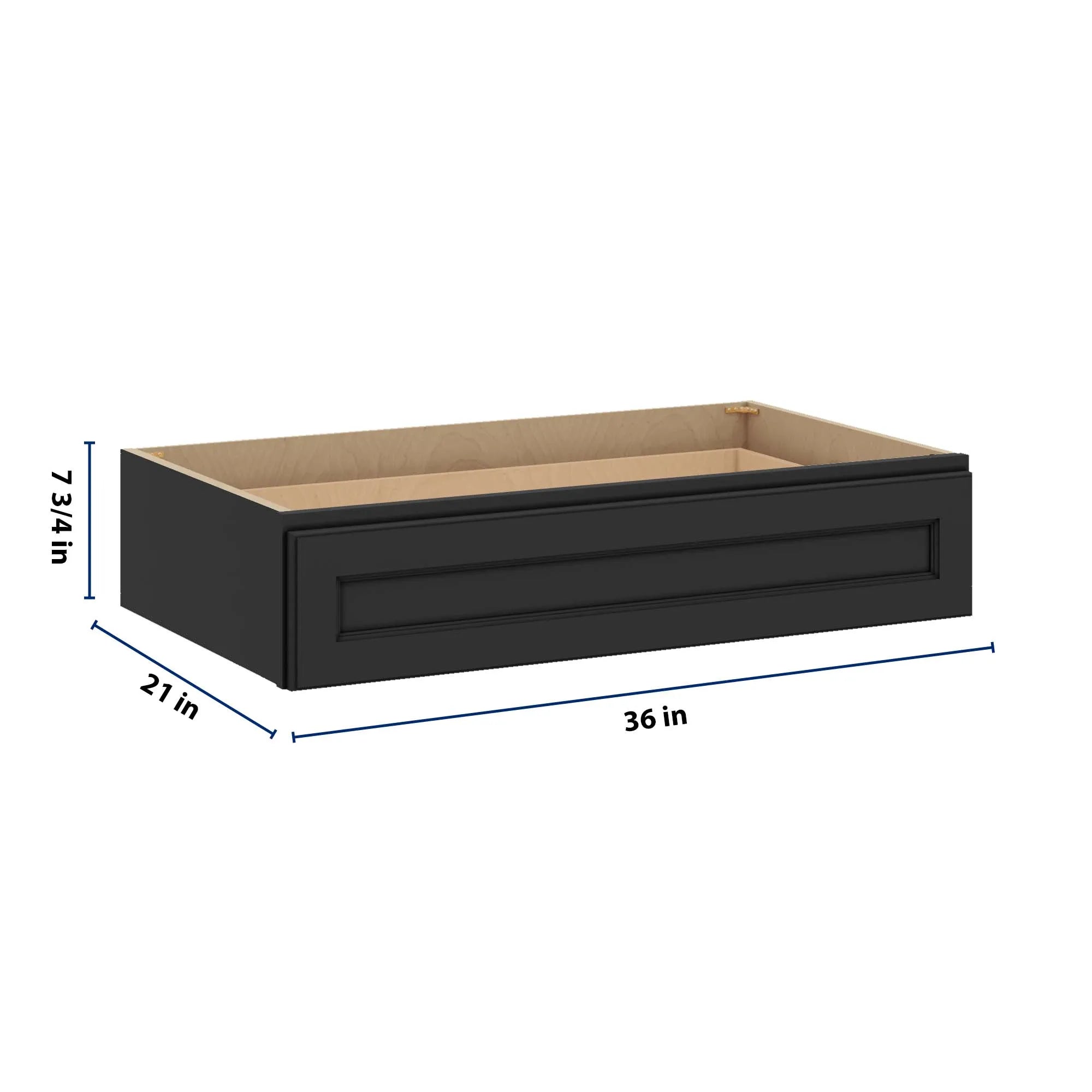J&K Charcoal E2 36" W x 7-1/2" H or 8-1/2" H Knee Drawer