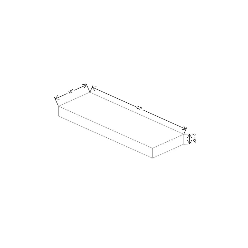 Fabuwood Illume Catalina Bianco Gloss 30" W x 2 1/2" H x 10" D Walnut Floating Shelf