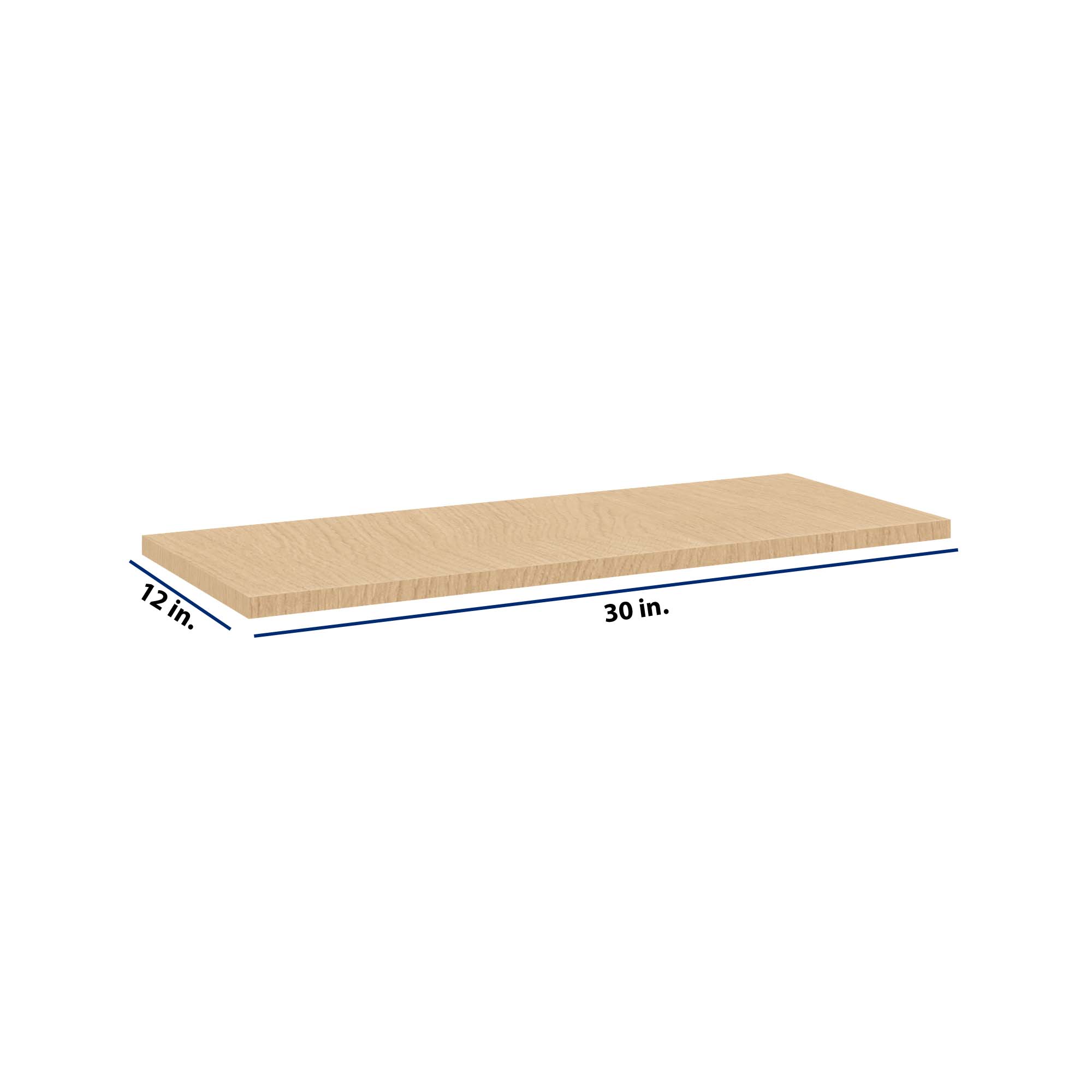 Modernform Cabinet Natural Oak 30" W X 3/4" H X 12" D Floating Shelf