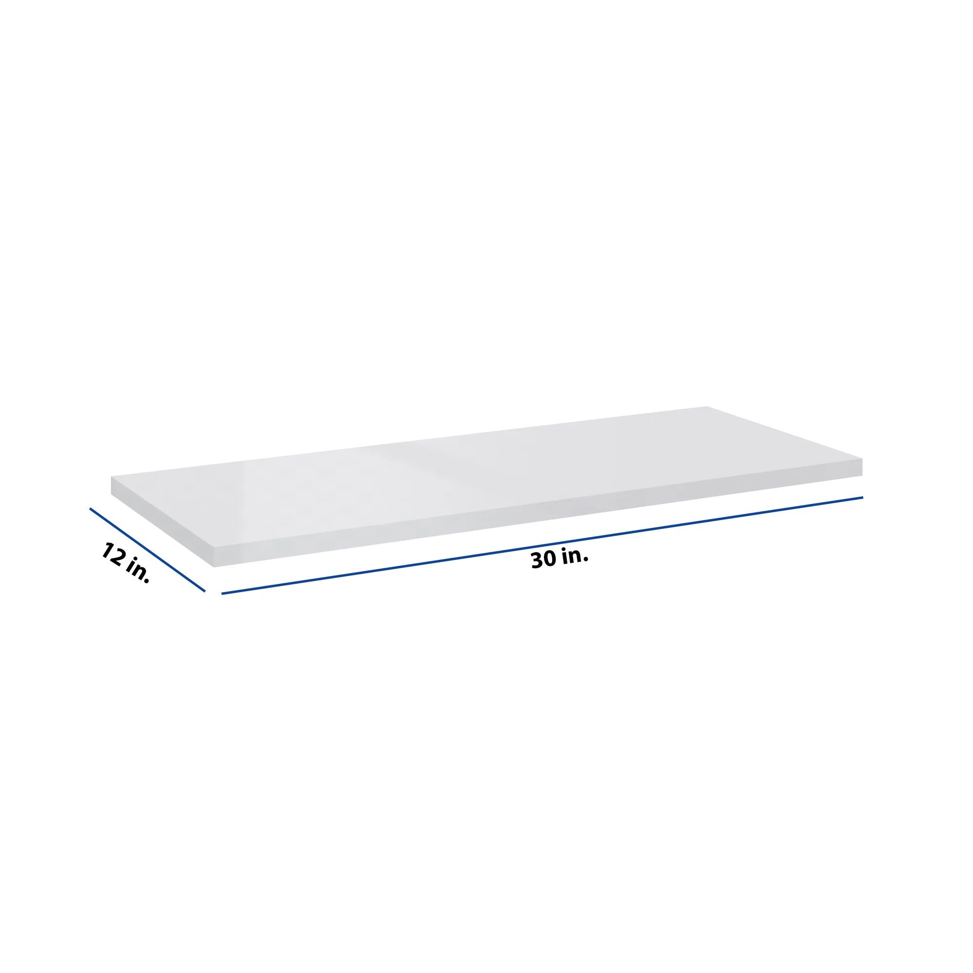 Modernform Cabinet Gloss White 30" W X 3/4" H X 12" D Floating Shelf