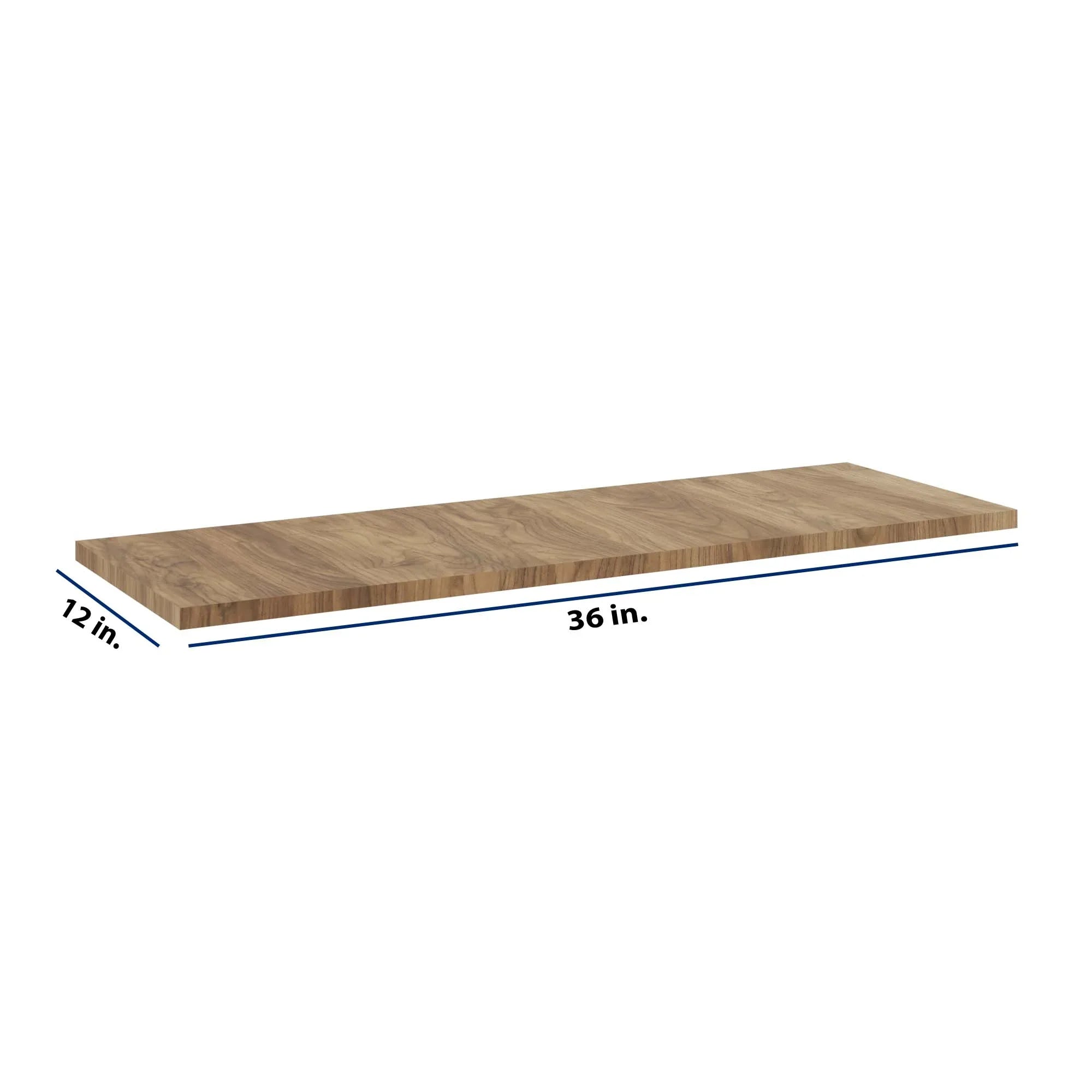 Modernform Cabinet Walnut 36" W X 3/4" H X 12" D Floating Shelf