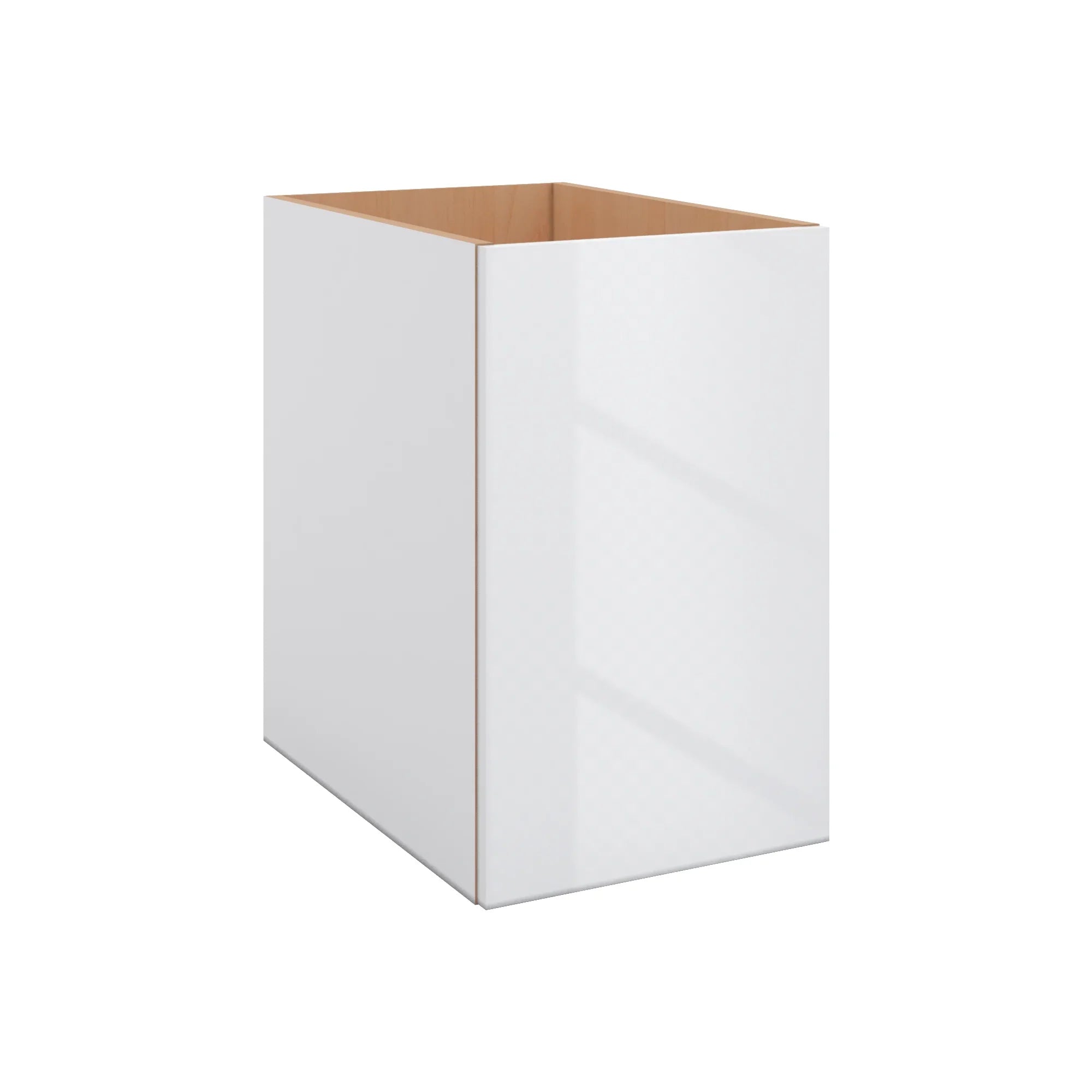 Modernform Cabinet Gloss White 15" W X 24" H X 21" D Vanity Floating Full Height Single Door Cabinet