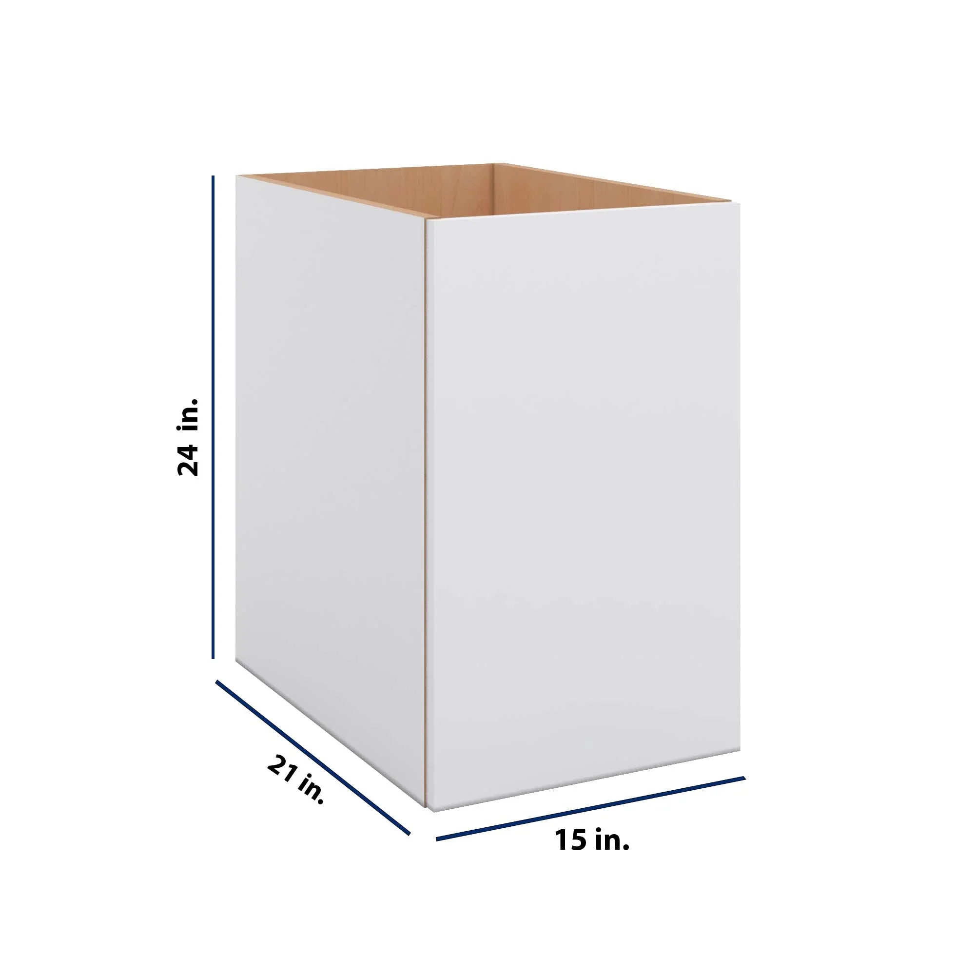 Modernform Cabinet Matte White 15" W X 24" H X 21" D Vanity Floating Full Height Single Door Cabinet