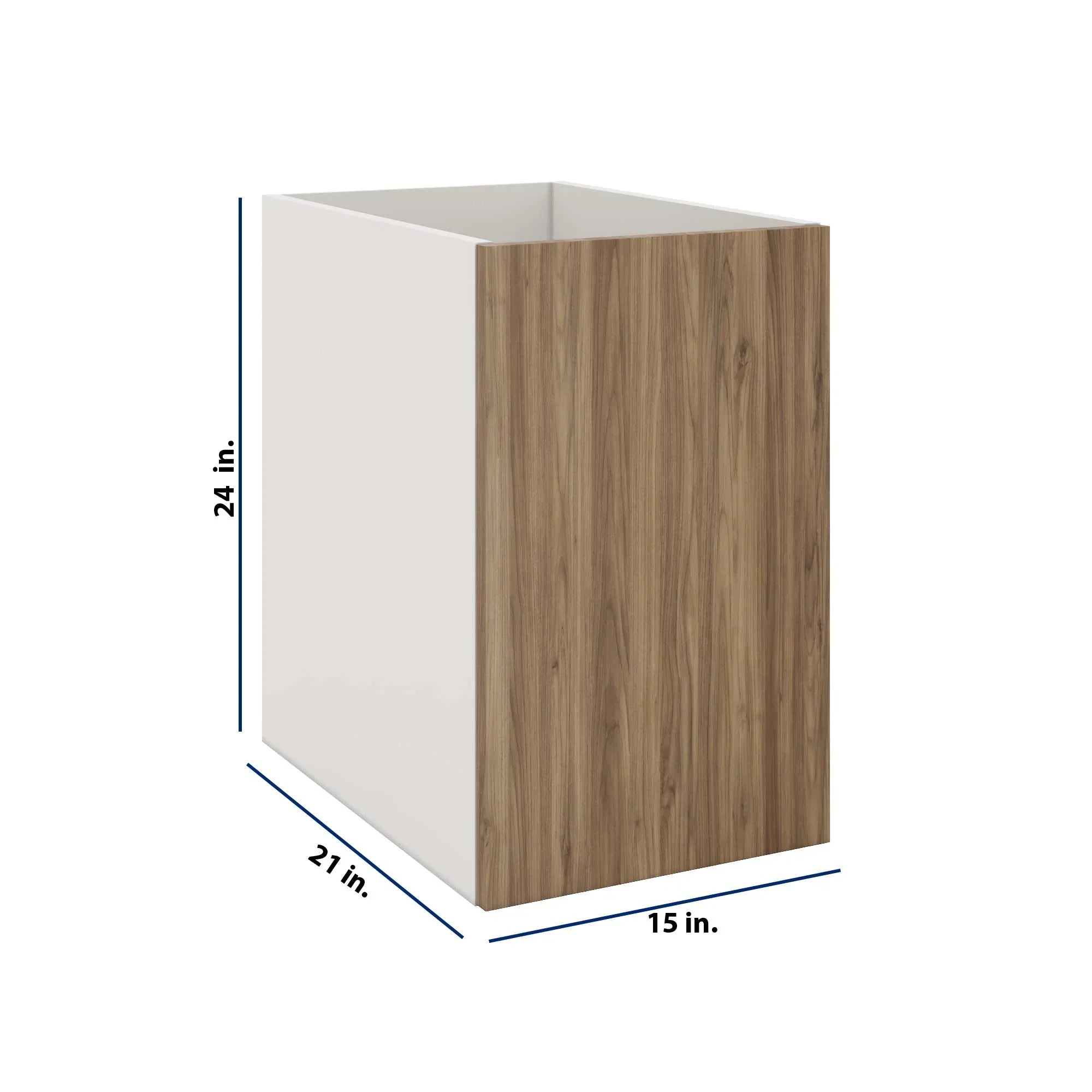 Modernform Cabinet Walnut 15" W X 24" H X 21" D Vanity Floating Full Height Single Door Cabinet
