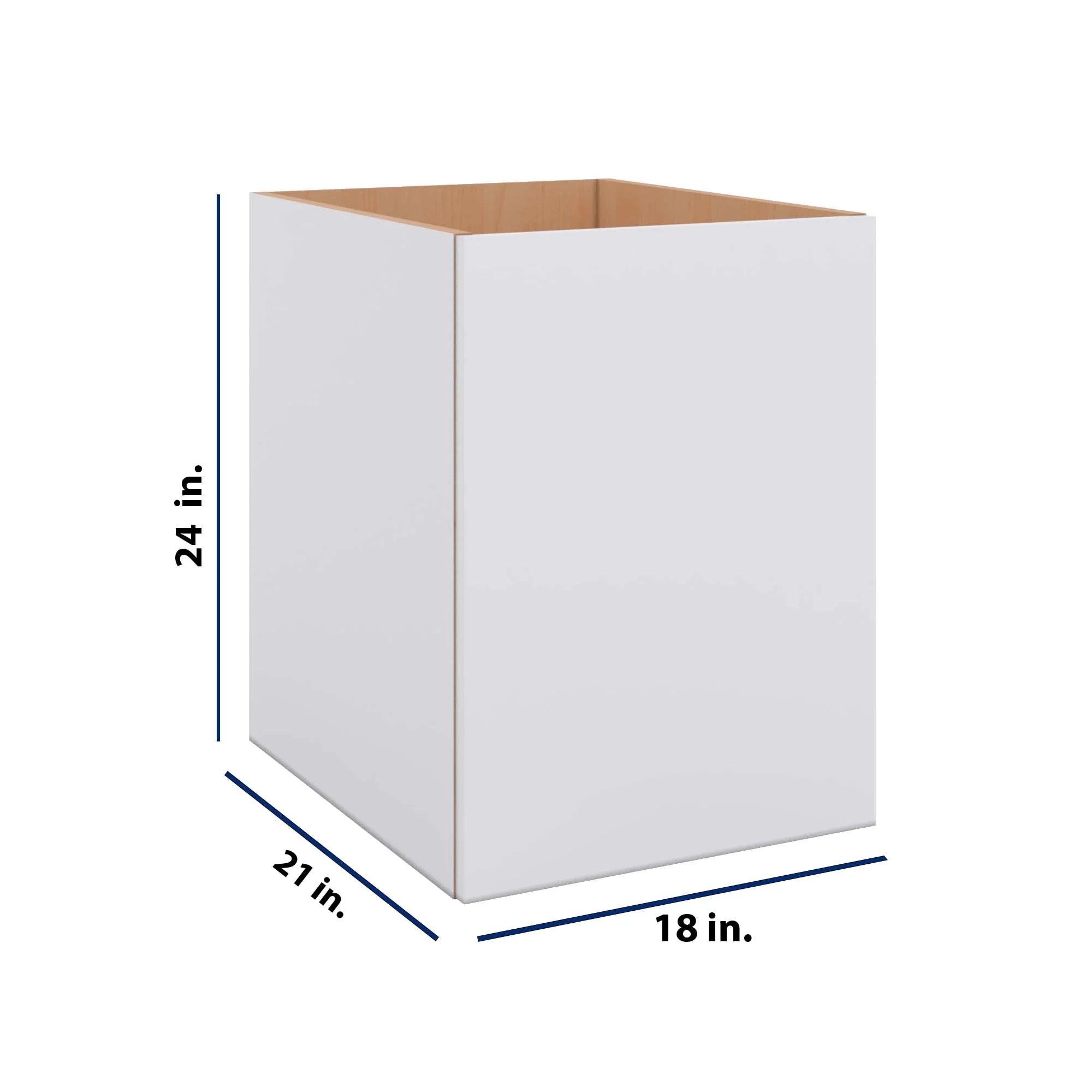 Modernform Cabinet Matte White 18" W X 24" H X 21" D Vanity Floating Full Height Single Door Cabinet