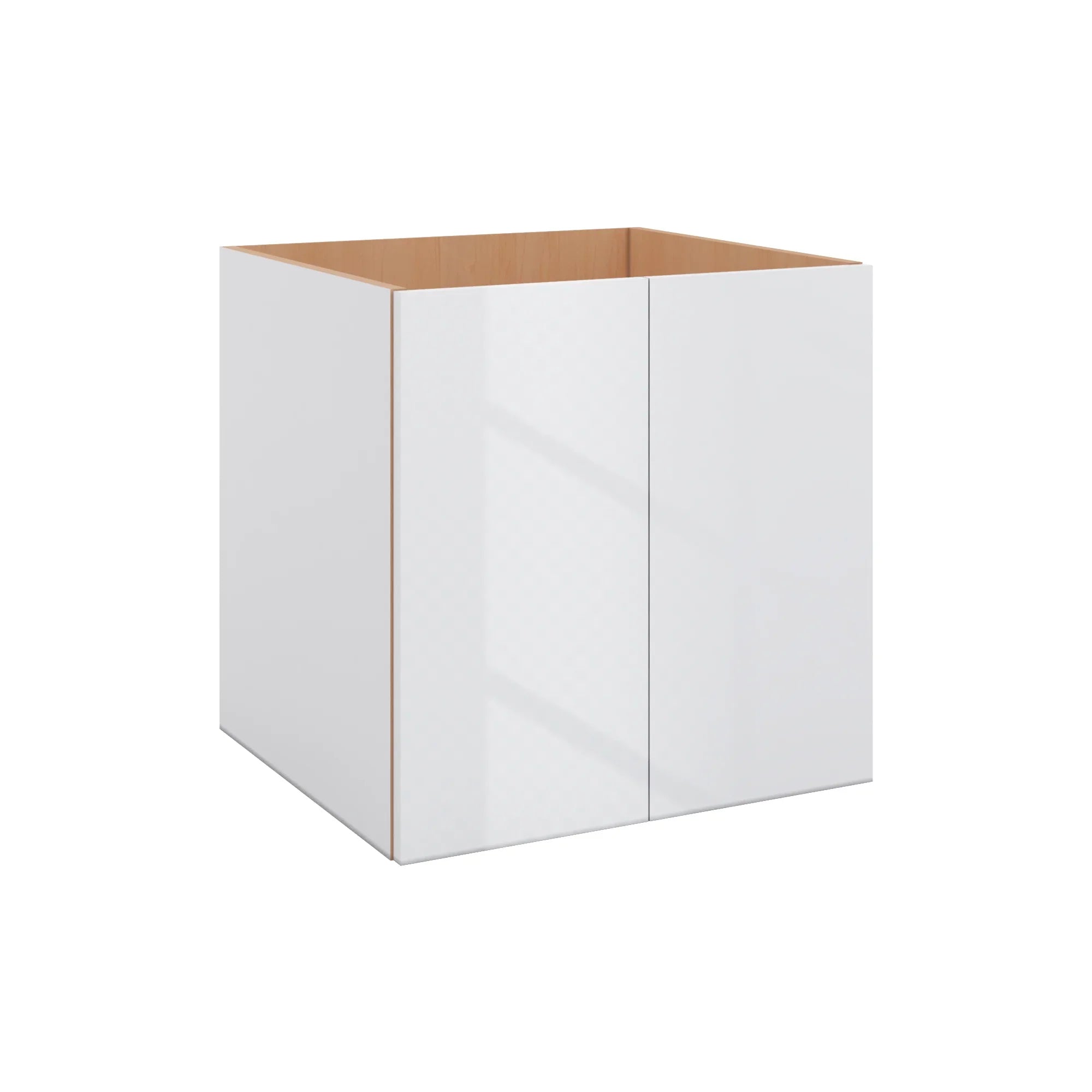 Modernform Cabinet Gloss White 24" W X 24" H X 21" D Vanity Floating Full Height Double Door Cabinet