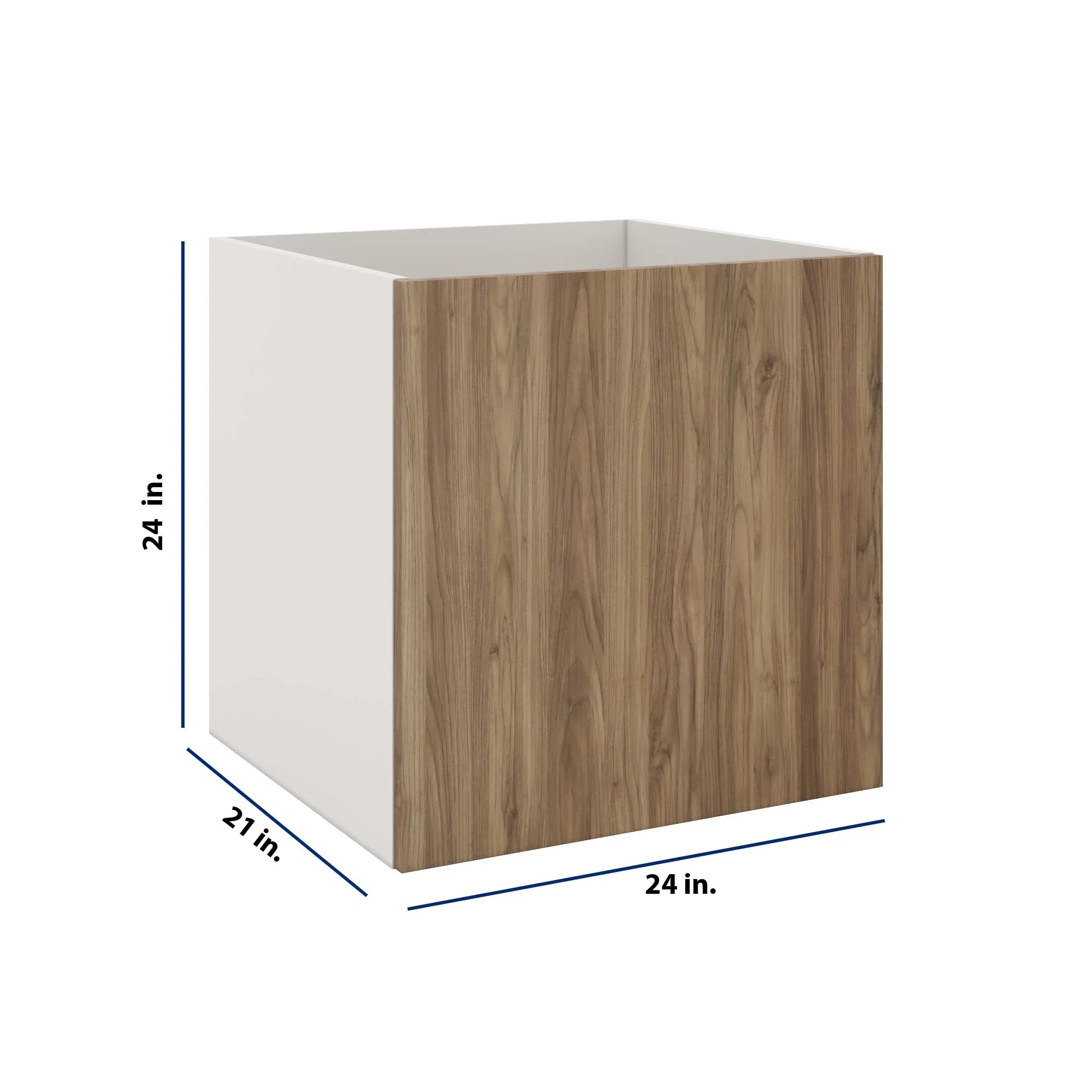 Modernform Cabinet Walnut 24" W X 24" H X 21" D Vanity Floating Full Height Single Door Cabinet