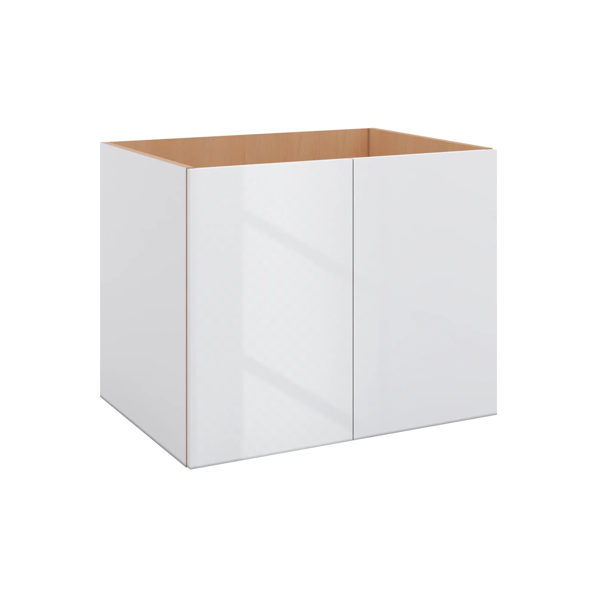 Modernform Cabinet Gloss White 30" W X 24" H X 21" D Vanity Floating Full Height Double Door Cabinet