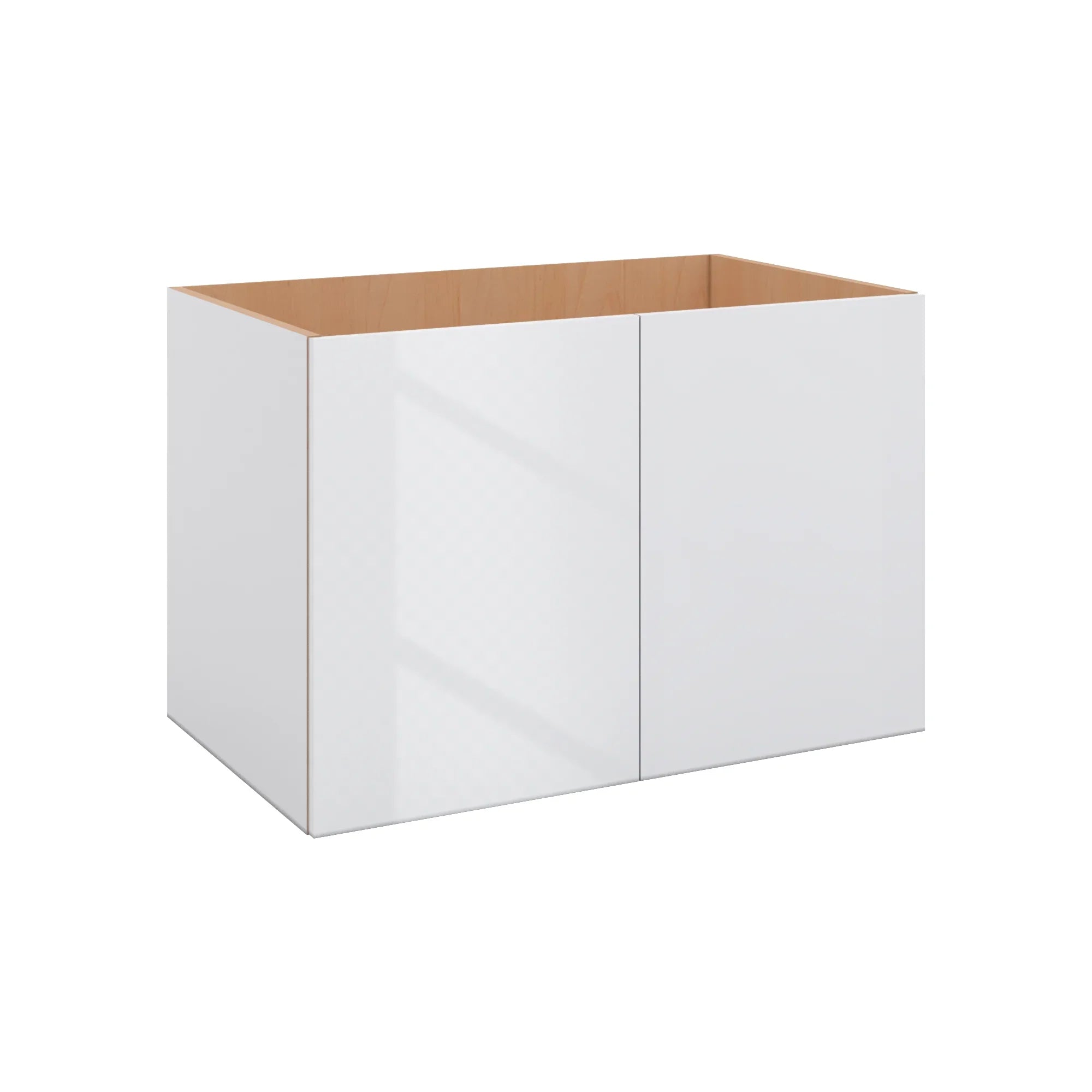 Modernform Cabinet Gloss White 36" W X 24" H X 21" D Vanity Floating Full Height Double Door Cabinet