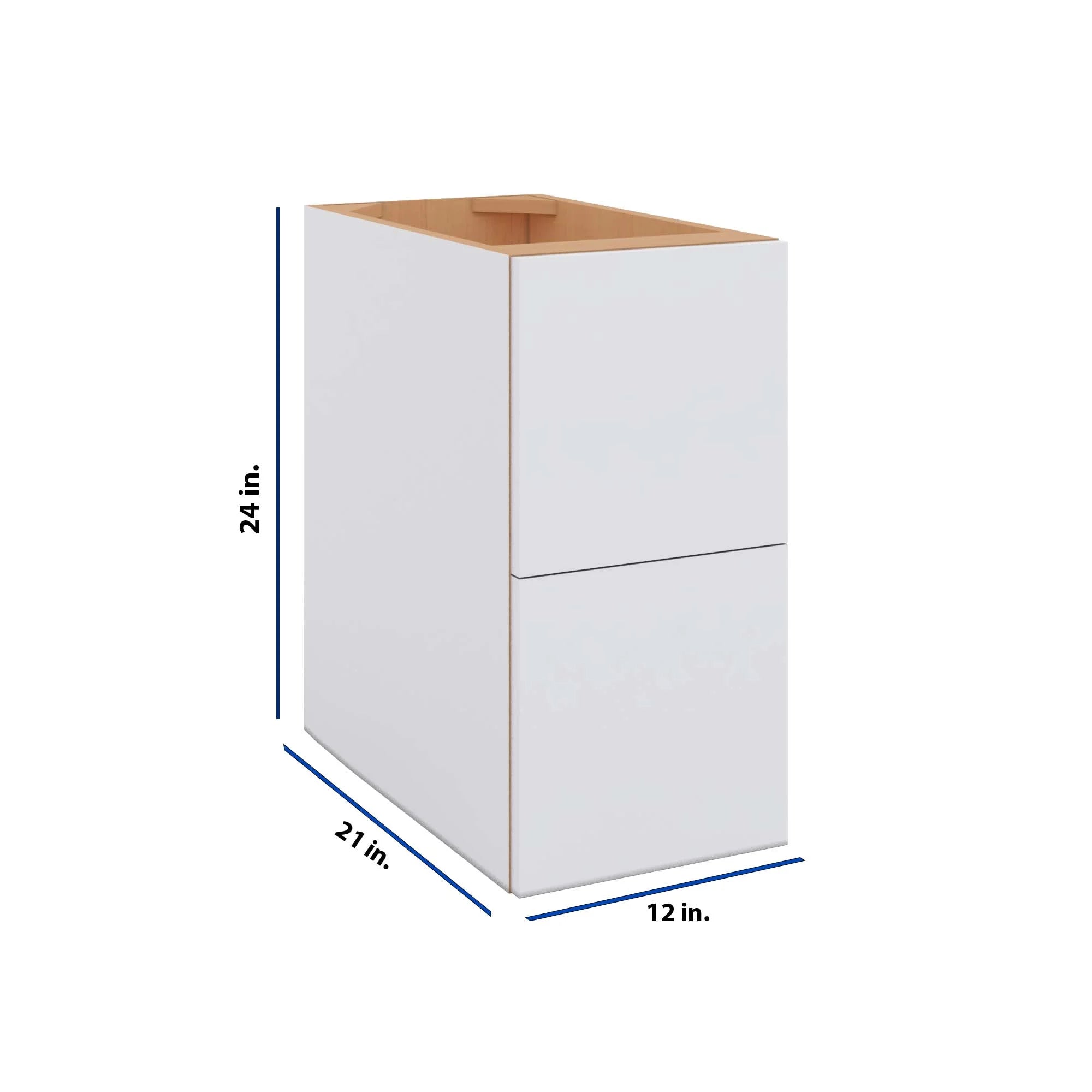 Modernform Cabinet Matte White 12" W X 24" H X 21" D Vanity Floating Drawers Cabinet
