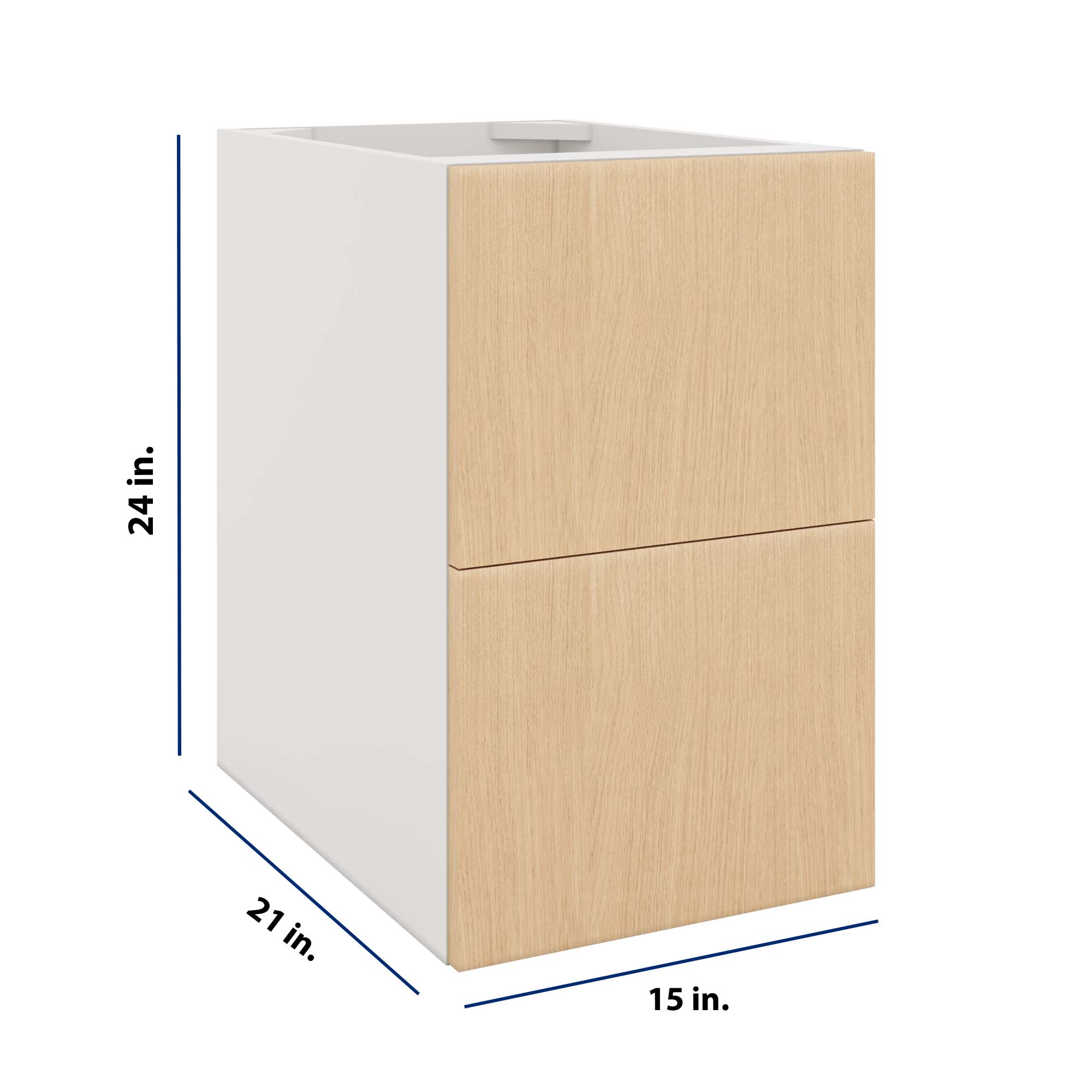 Modernform Cabinet Natural Oak 15" W X 24" H X 21" D Vanity Floating Drawers Cabinet