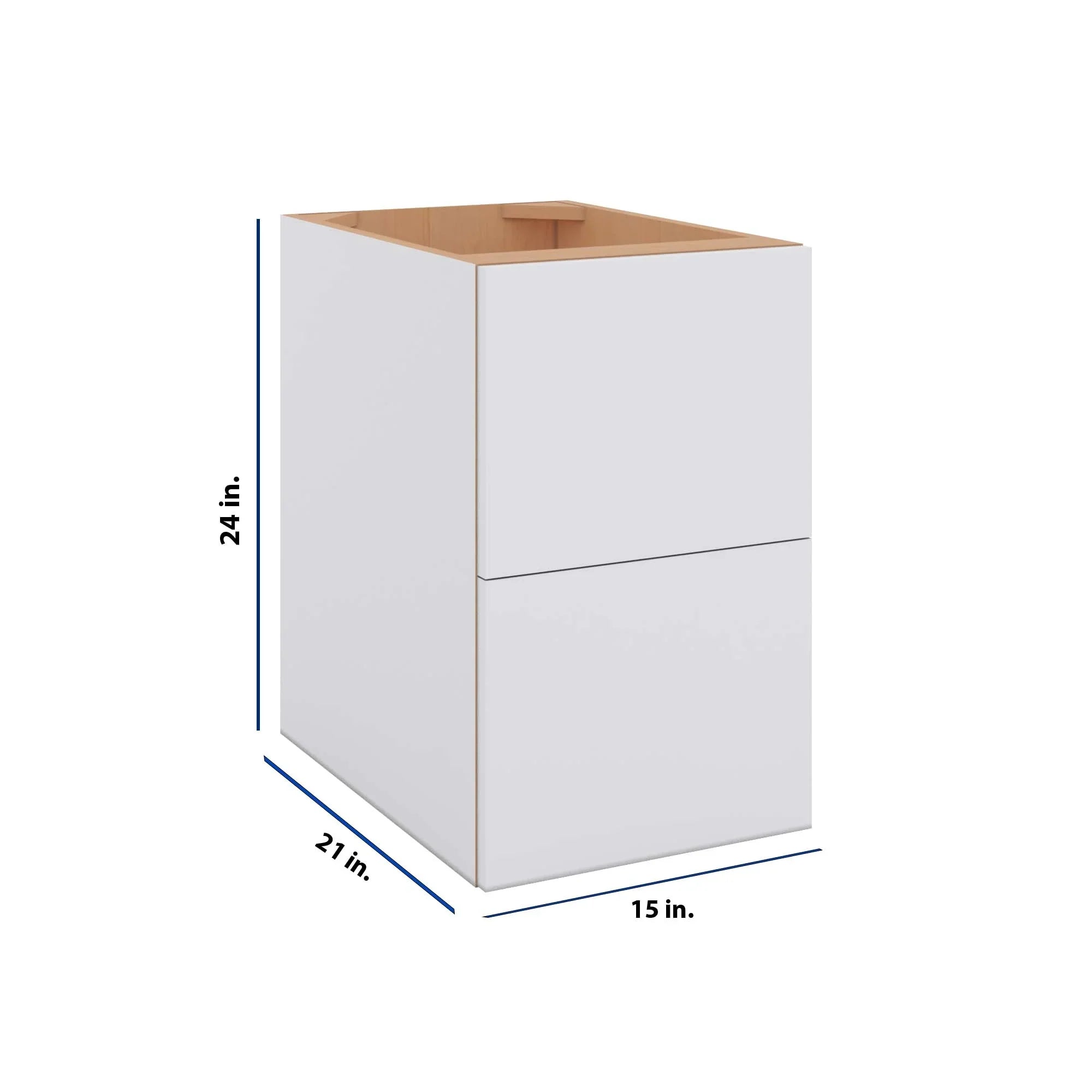 Modernform Cabinet Matte White 15" W X 24" H X 21" D Vanity Floating Drawers Cabinet