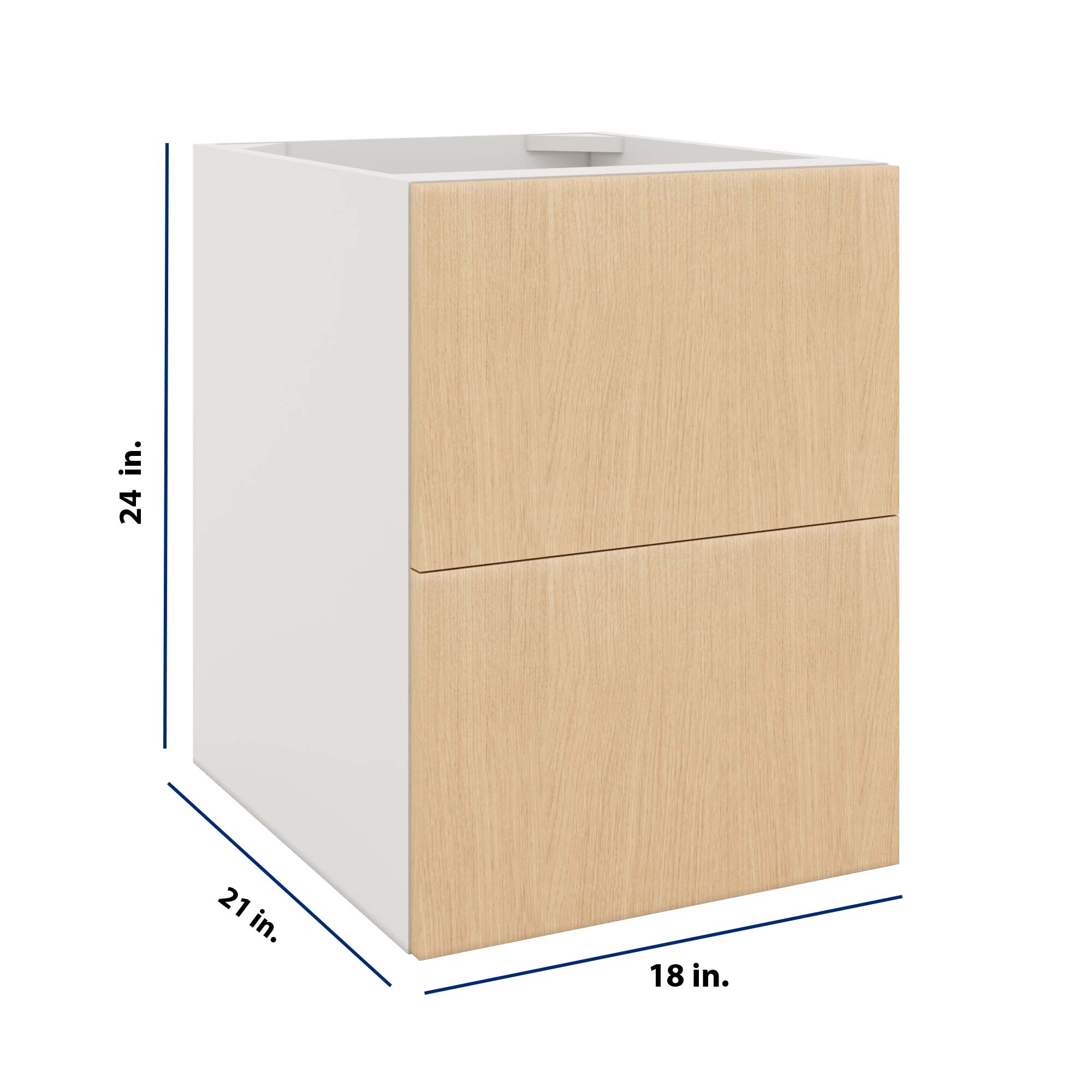 Modernform Cabinet Natural Oak 18" W X 24" H X 21" D Vanity Floating Drawers Cabinet