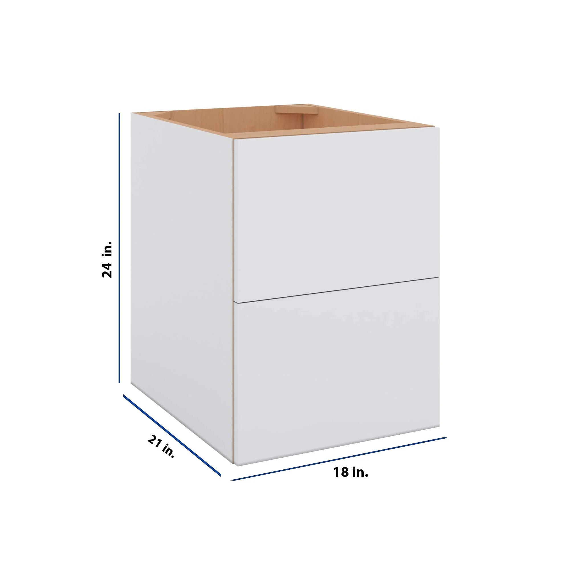 Modernform Cabinet Matte White 18" W X 24" H X 21" D Vanity Floating Drawers Cabinet