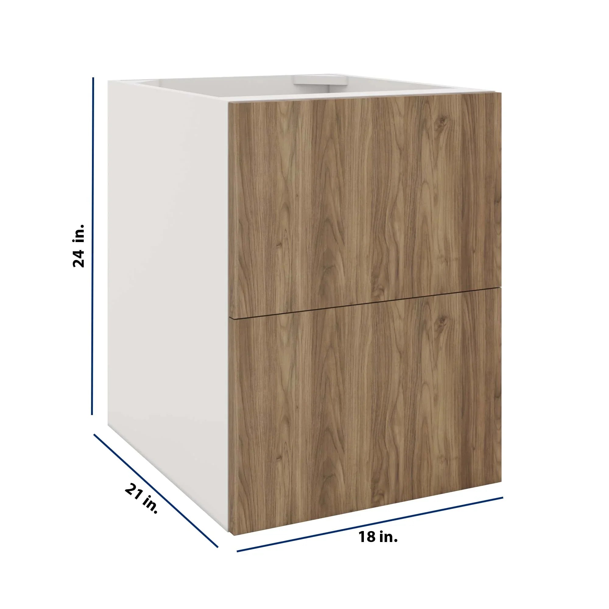 Modernform Cabinet Walnut 18" W X 24" H X 21" D Vanity Floating Drawers Cabinet
