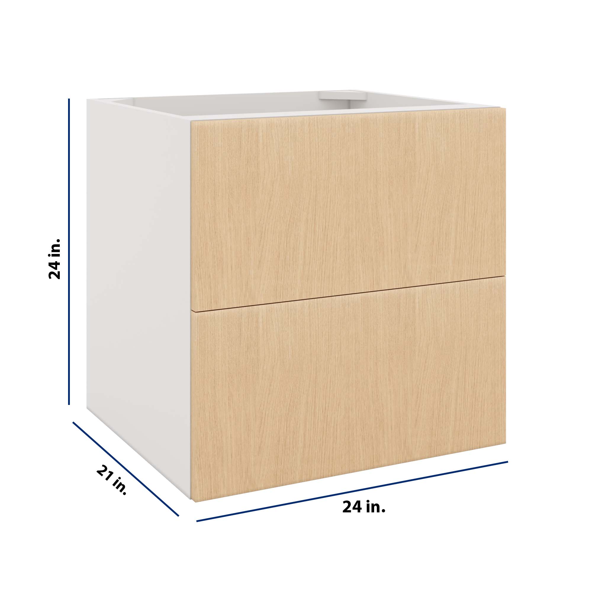 Modernform Cabinet Natural Oak 24" W X 24" H X 21" D Vanity Floating Drawers Cabinet