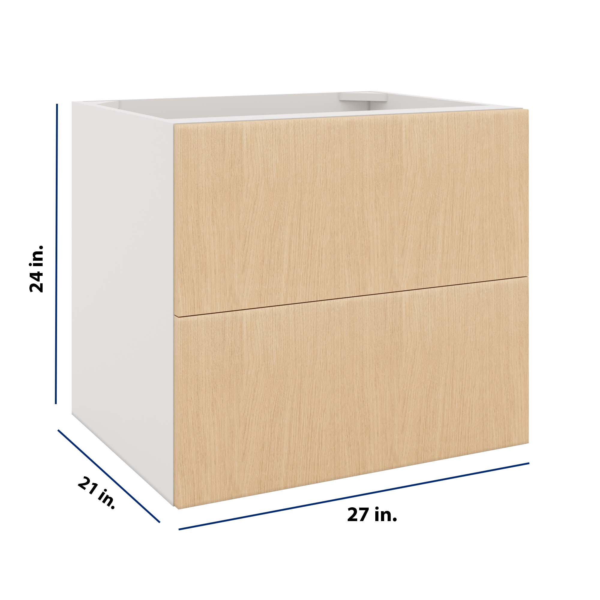 Modernform Cabinet Natural Oak 27" W X 24" H X 21" D Vanity Floating Drawers Cabinet