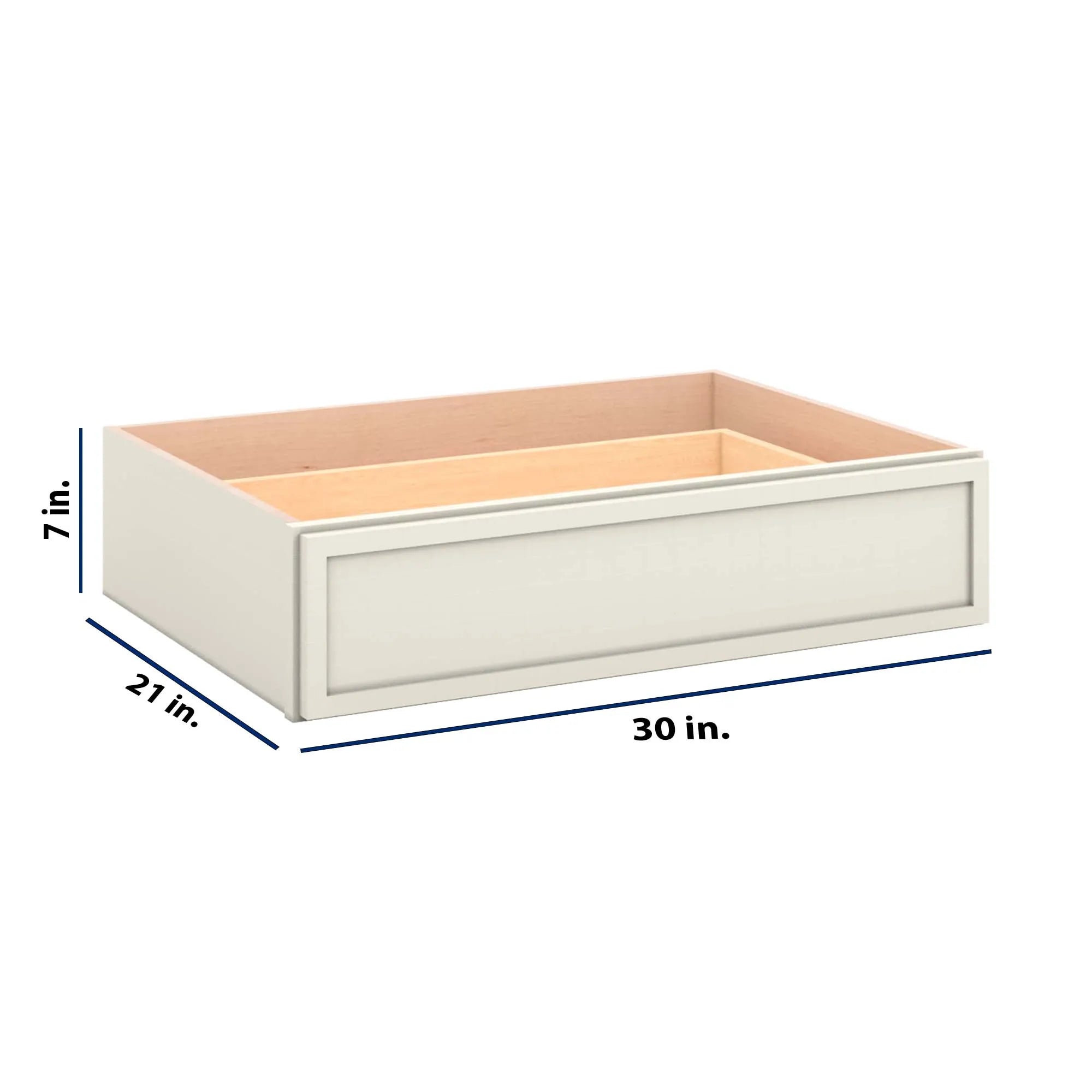 Modernform Cabinet Slim Dove White 30" W X 7" H X 21" D Vanity Knee Drawer