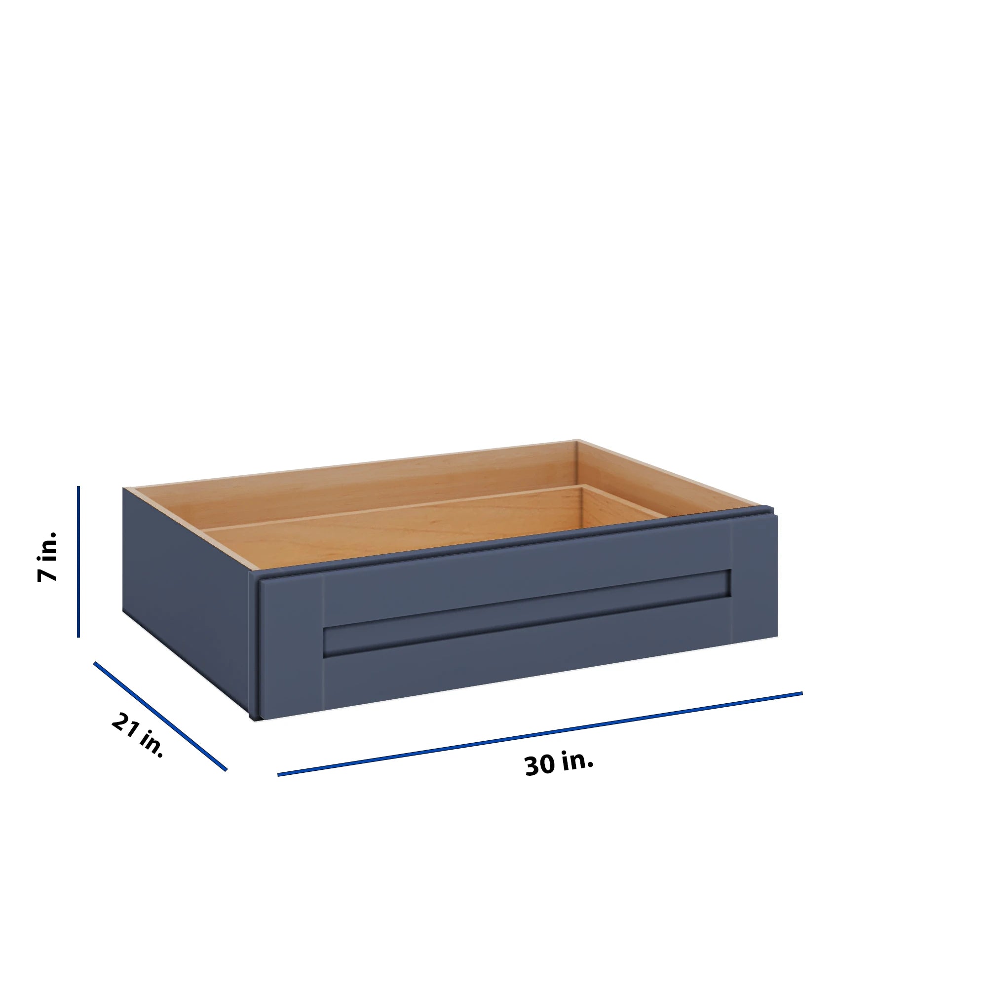 Modernform Cabinet Signature Blue 30" W X 7" H X 21" D Vanity Knee Drawer