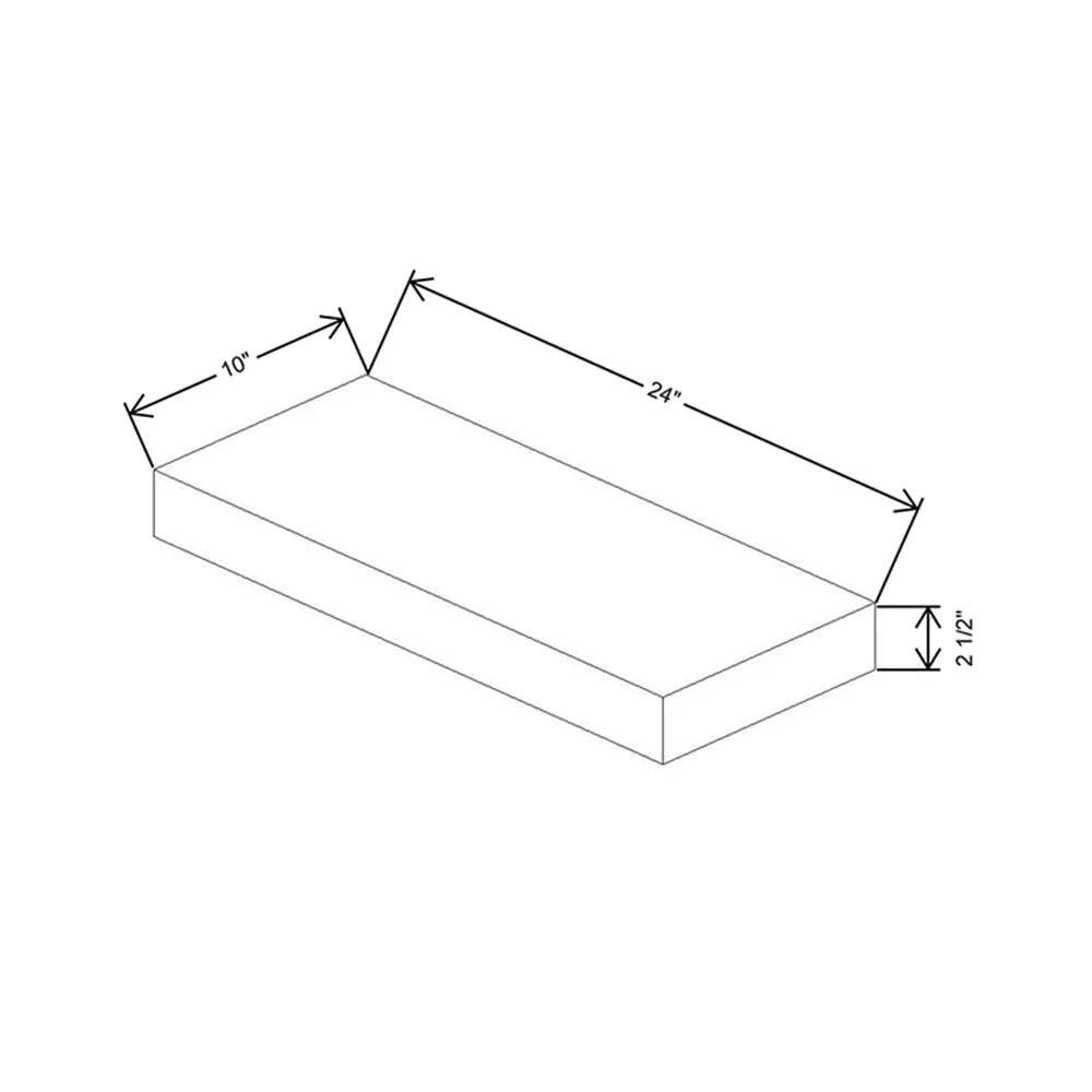 Fabuwood Illume Catalina Bianco Gloss 24" W x 2 1/2" H x 10" D Timber Floating Shelf with LED