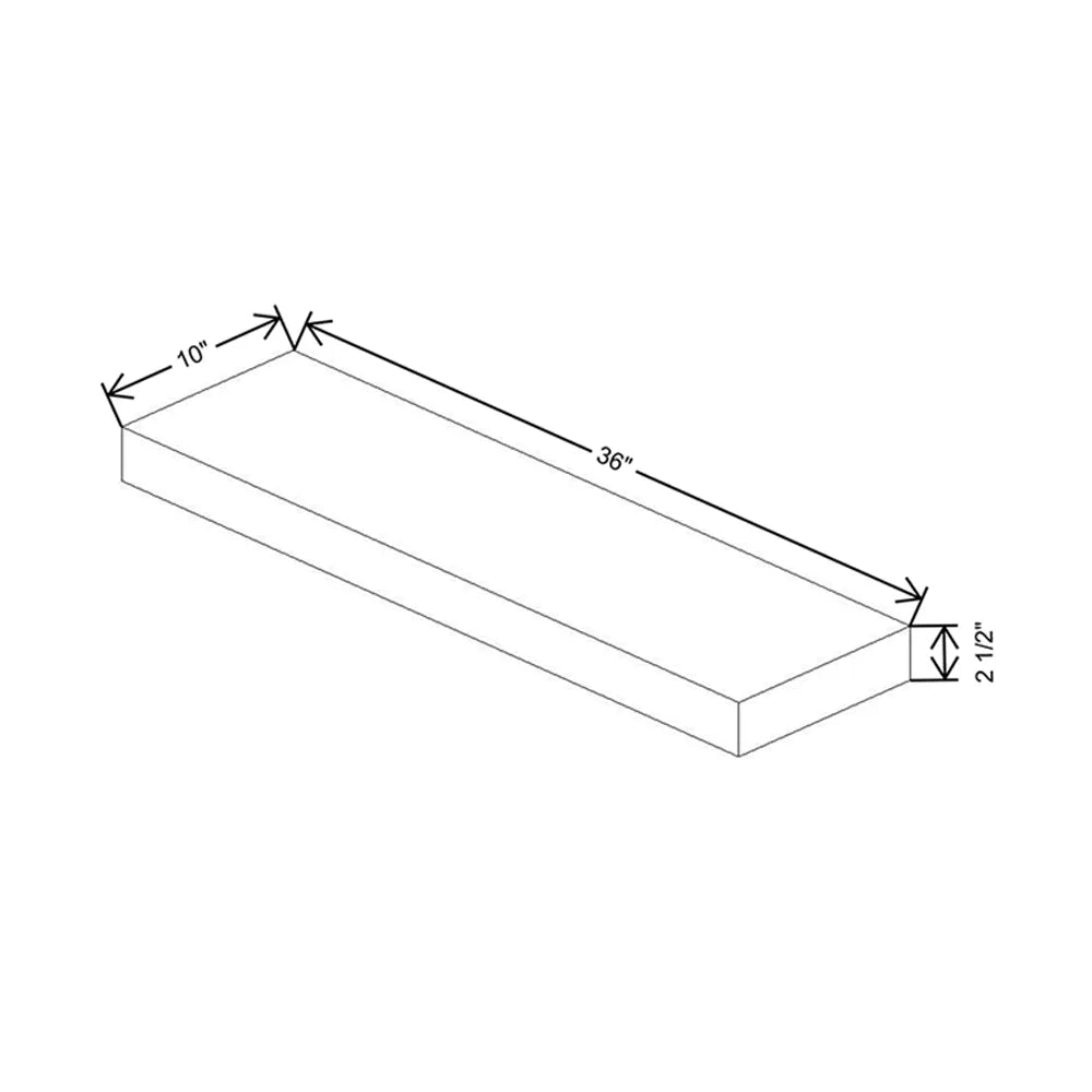 Fabuwood Illume Tuscany Muratti 4 36" W x 2 1/2" H x 10" D White Matte Floating Shelf with LED