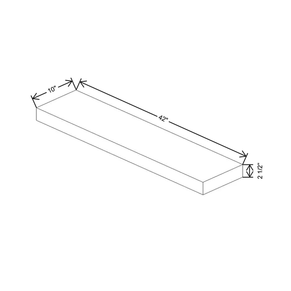 Fabuwood Illume Catalina Bianco Matte 42" W x 2 1/2" H x 10" D Walnut Floating Shelf with LED
