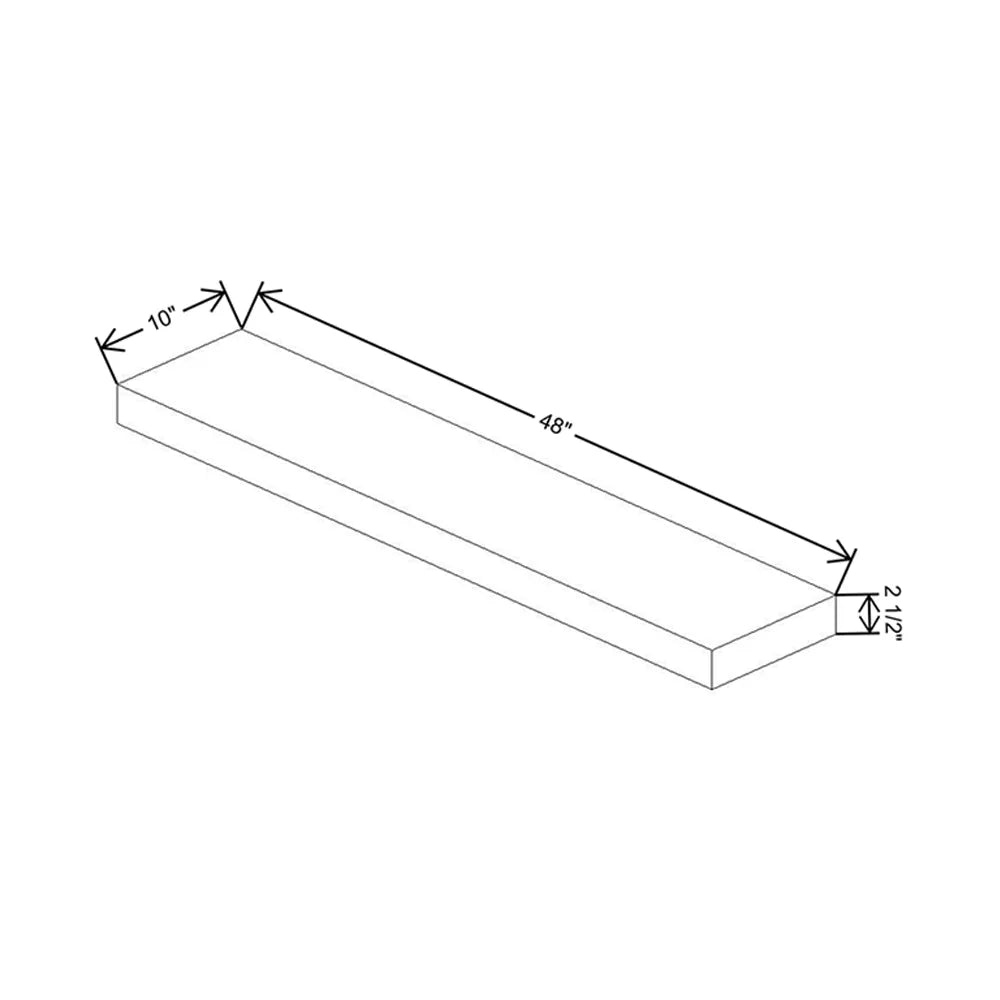 Fabuwood Illume Catalina Muratti 4 48" W x 2 1/2" H x 10" D White Matte Floating Shelf with LED
