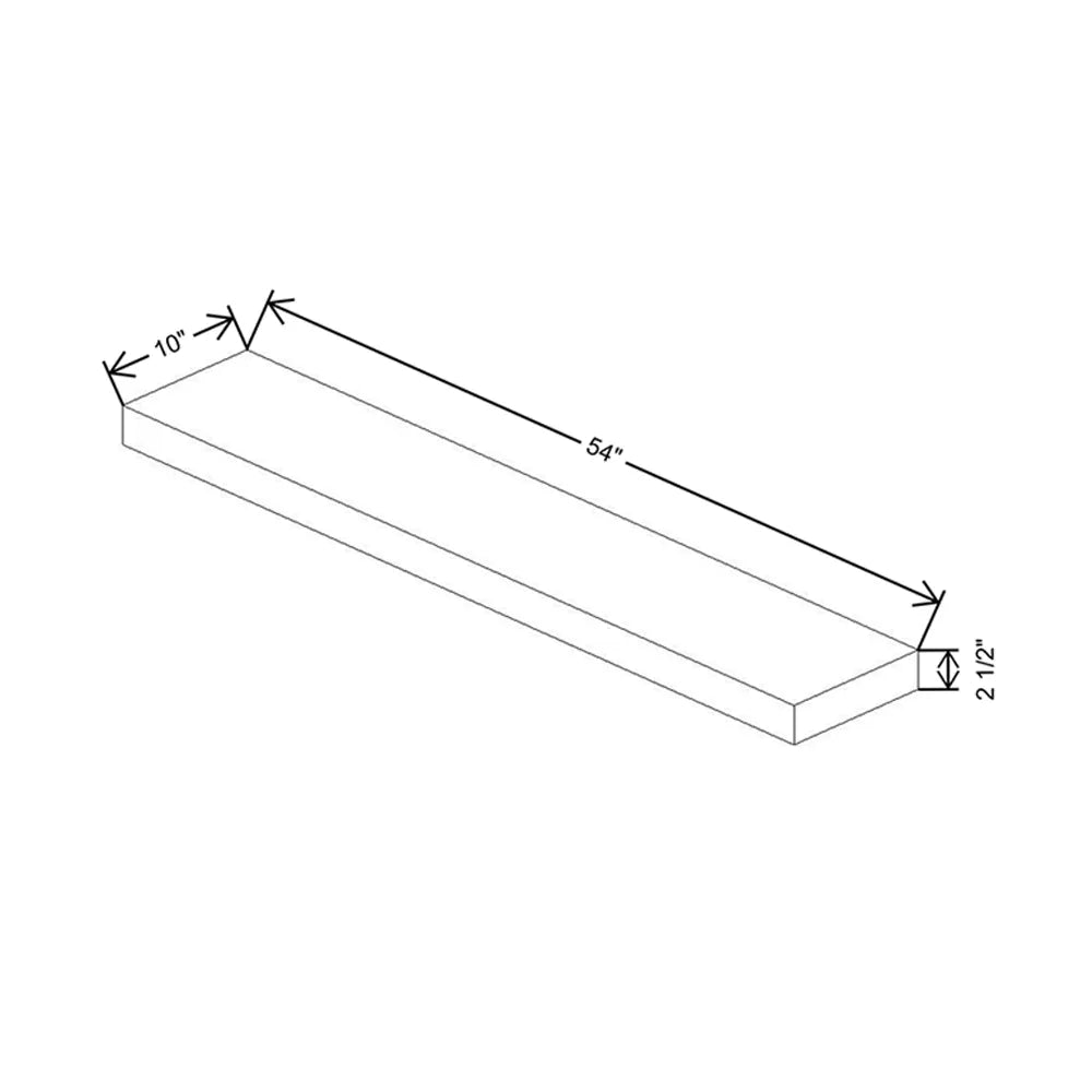 Fabuwood Illume Tuscany Nocce 3 54" W x 2 1/2" H x 10" D Timber Floating Shelf with LED