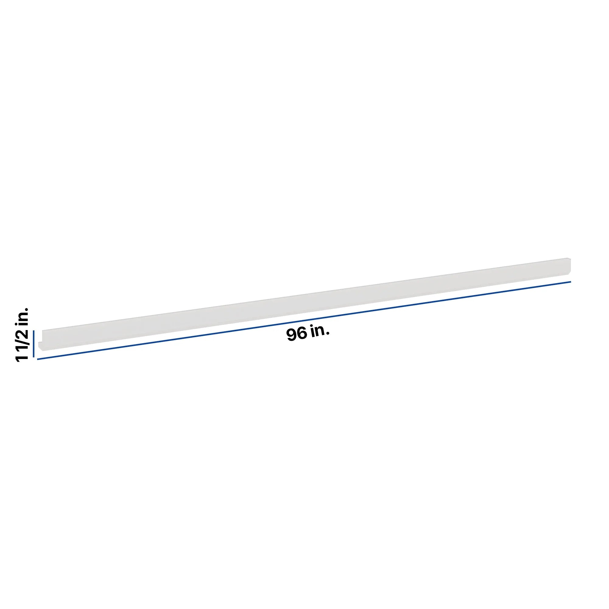 Modernform Cabinet White Shaker 96" W X 1 1/2" H X 1 1/2" D Light Rail