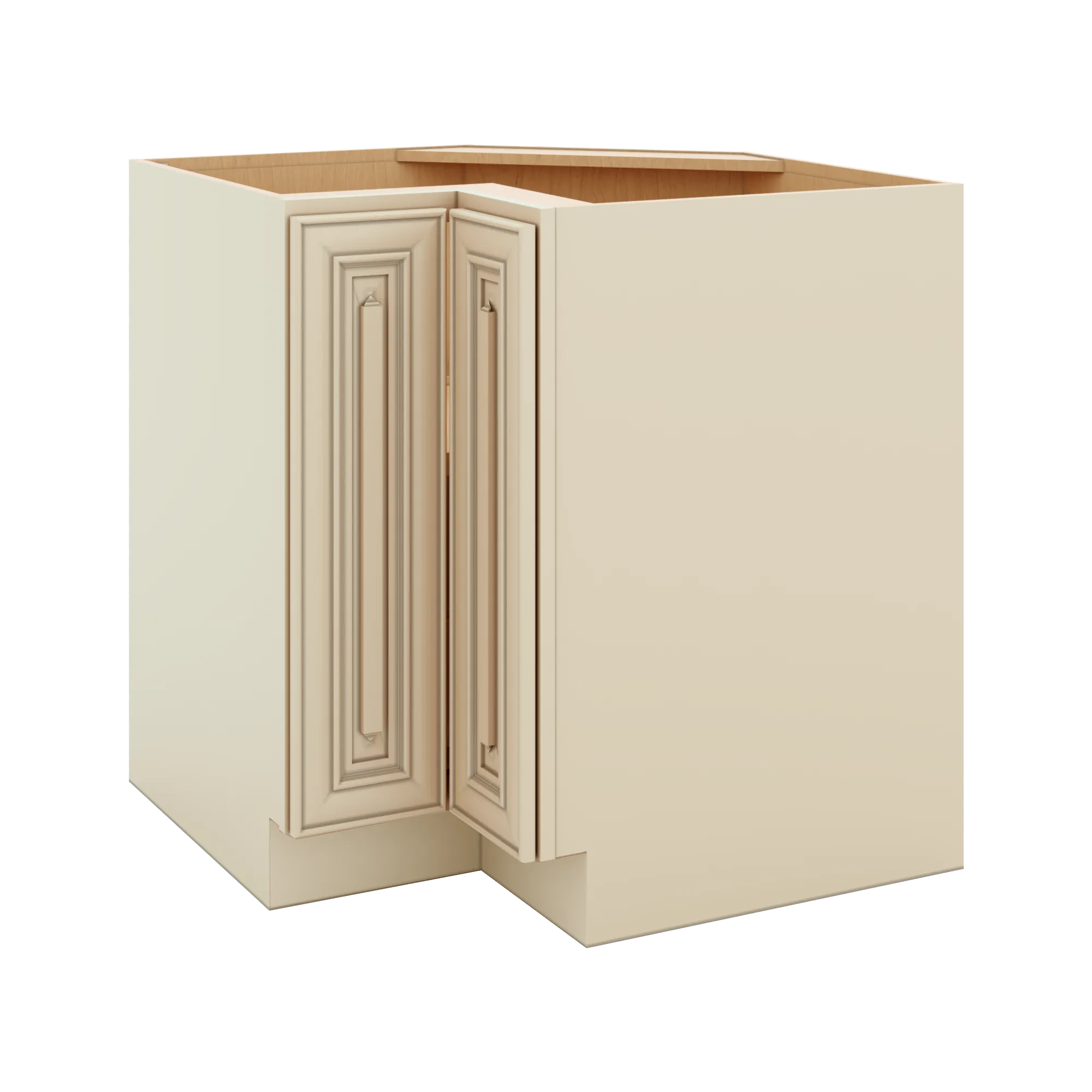 J&K Creme Glazed A7 Base Corner 90 Lazy Susan - 33" W