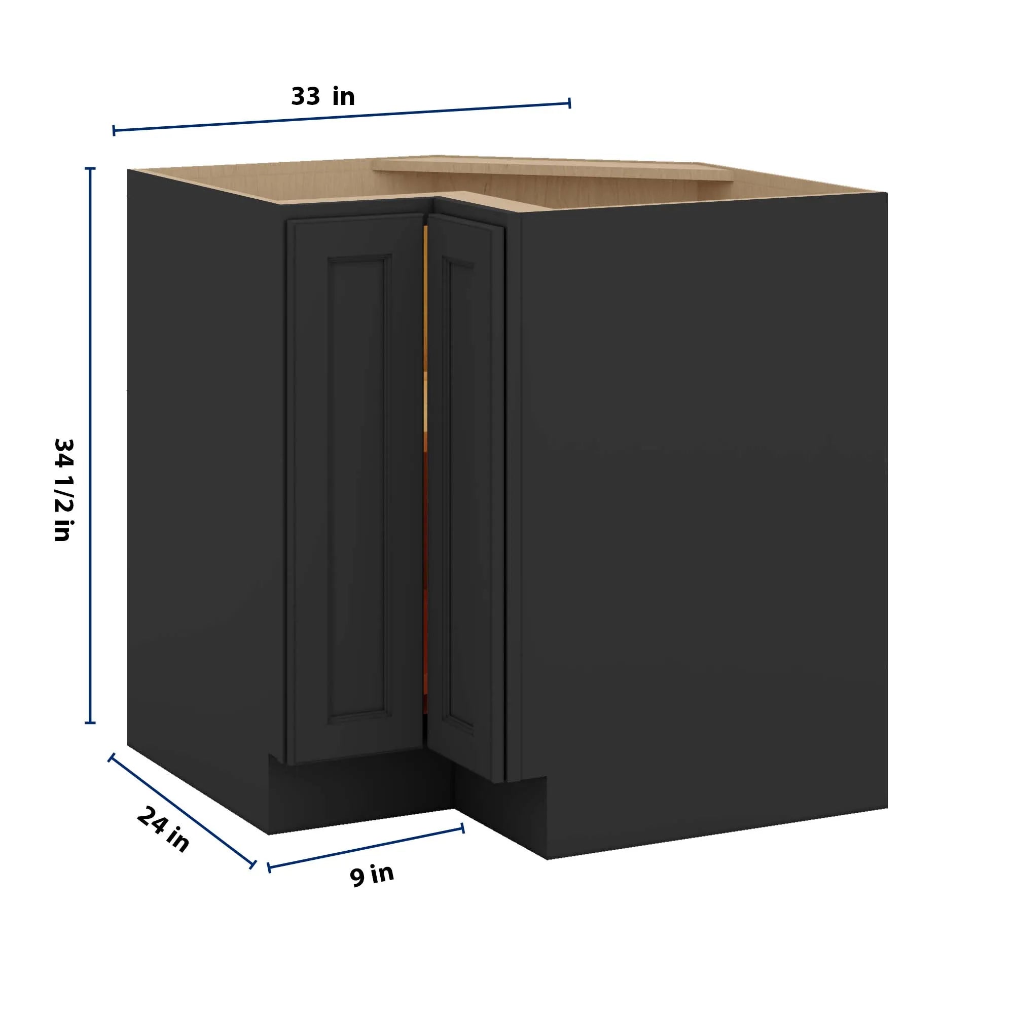 J&K Charcoal E2 Base Corner 90 Lazy Susan - 33" W