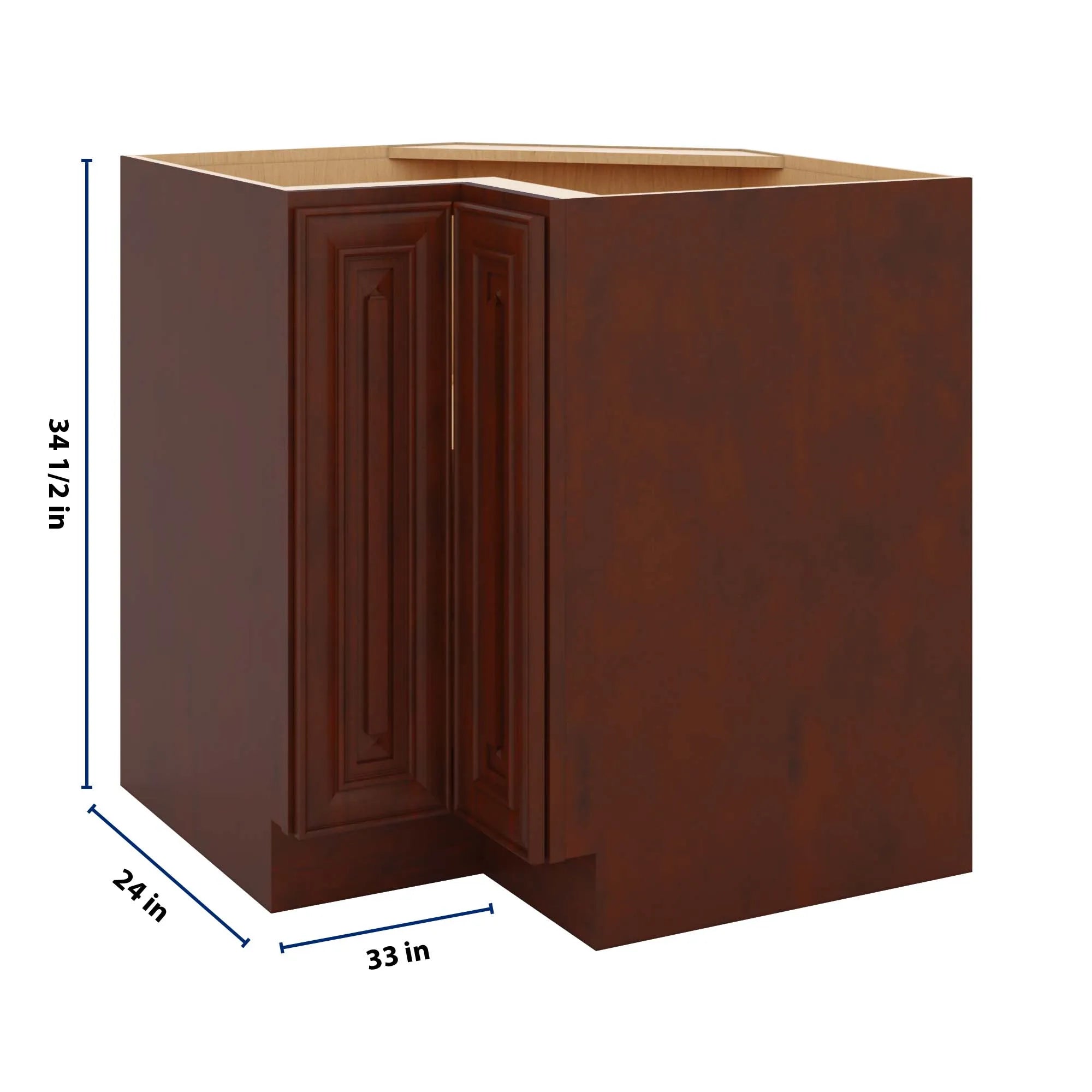 J&K Mahogany J5 Base Corner 90 Lazy Susan - 33" W