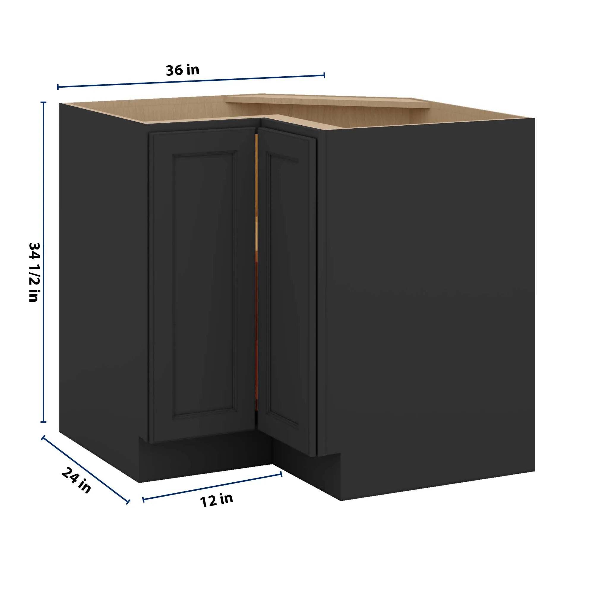 J&K Charcoal E2 Base Corner 90 Lazy Susan - 36" W
