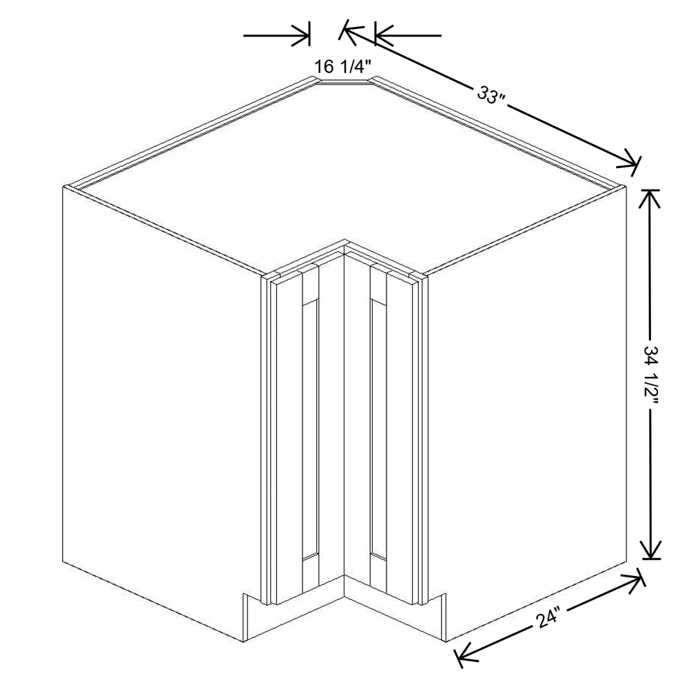 Fabuwood Allure Luna Timber 33" W X 34 1/2" H X 24" D Lazy Susan Base Cabinet