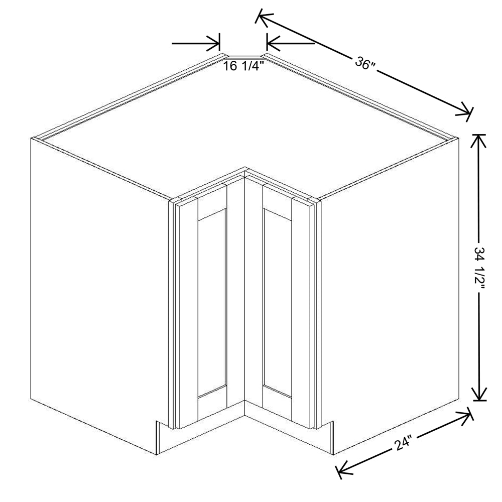 Fabuwood Value Premium Hallmark Frost 36" W X 34 1/2" H X 24" D Lazy Susan Base Cabinet