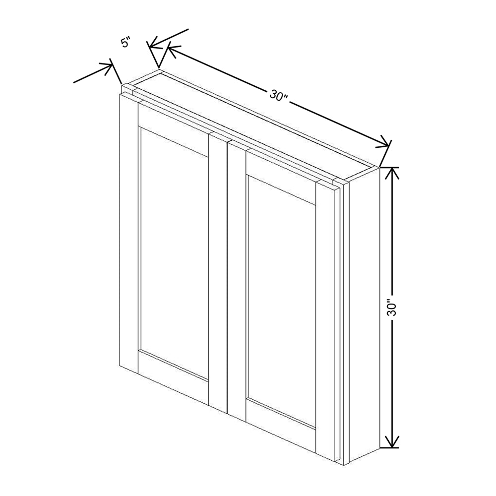 CNC Luxor Harvest 30" W X 30" H Double Door Medicine Cabinet