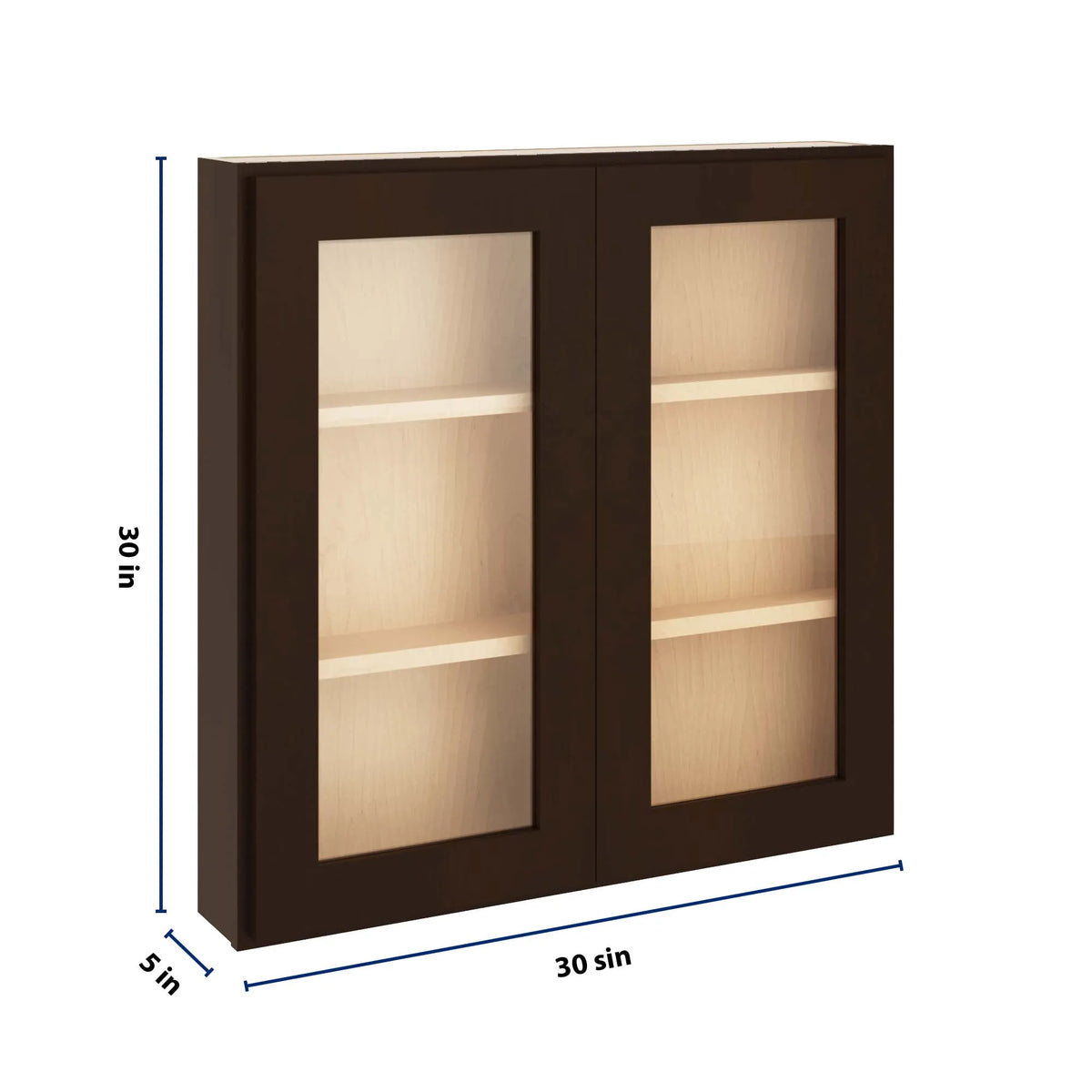 CNC Luxor 5-Piece Espresso 30" W X 30" H Double Door Medicine Cabinet