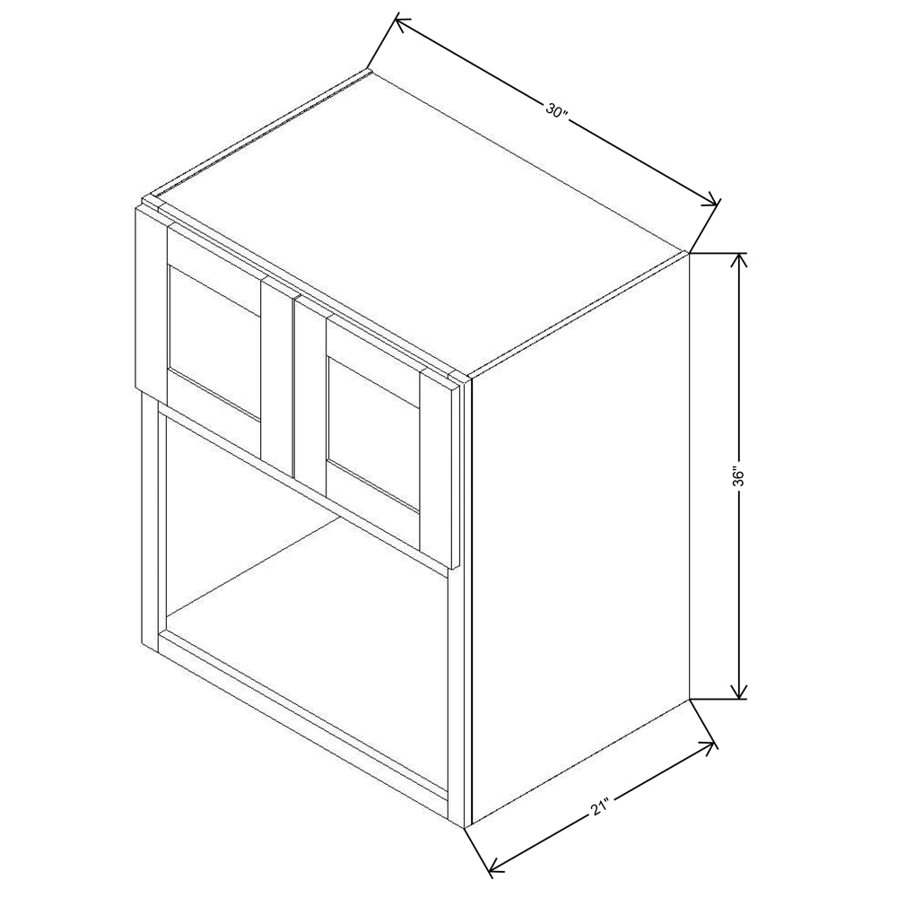 Fabuwood Allure Galaxy Indigo 30" W X 36" H X 21" D Microwave Cabinet