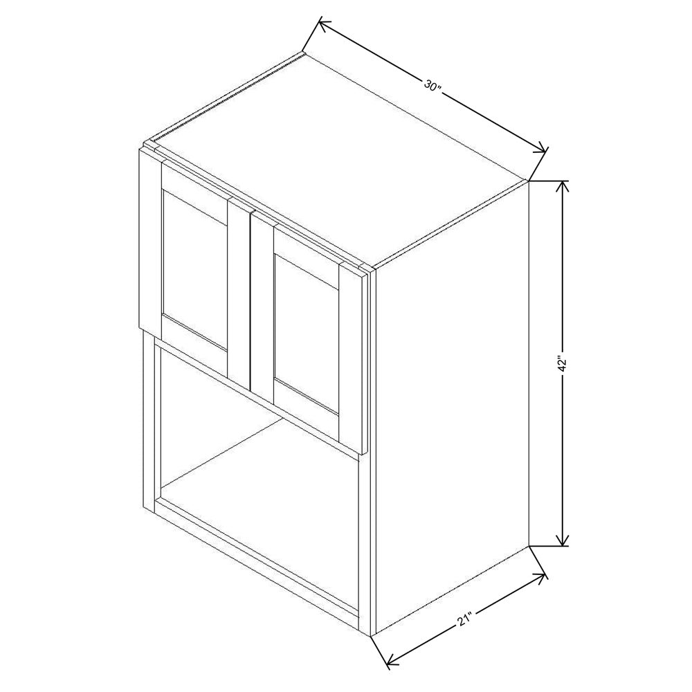 Fabuwood Allure Fusion Nickel 30" W X 42" H X 21" D Microwave Cabinet