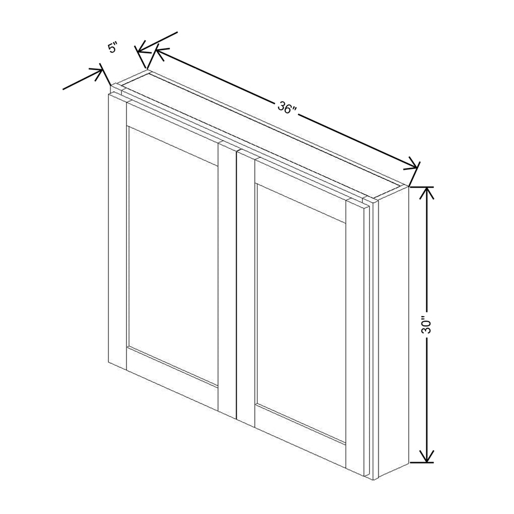 CNC Luxor Harvest 36" W X 30" H Double Door Medicine Cabinet