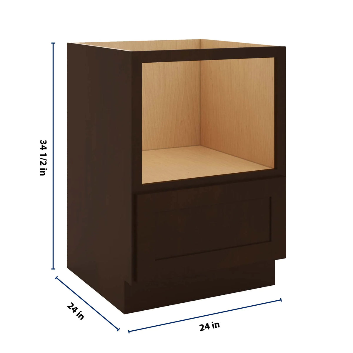 CNC Luxor 5-Piece Espresso 24" W Microwave Base Cabinet
