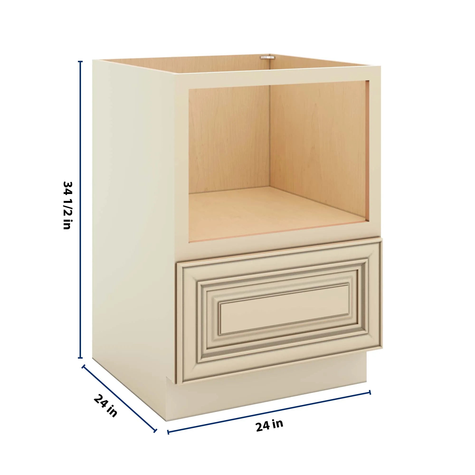 J&K Creme Glazed A7 Base Microwave Drawer - 24" W