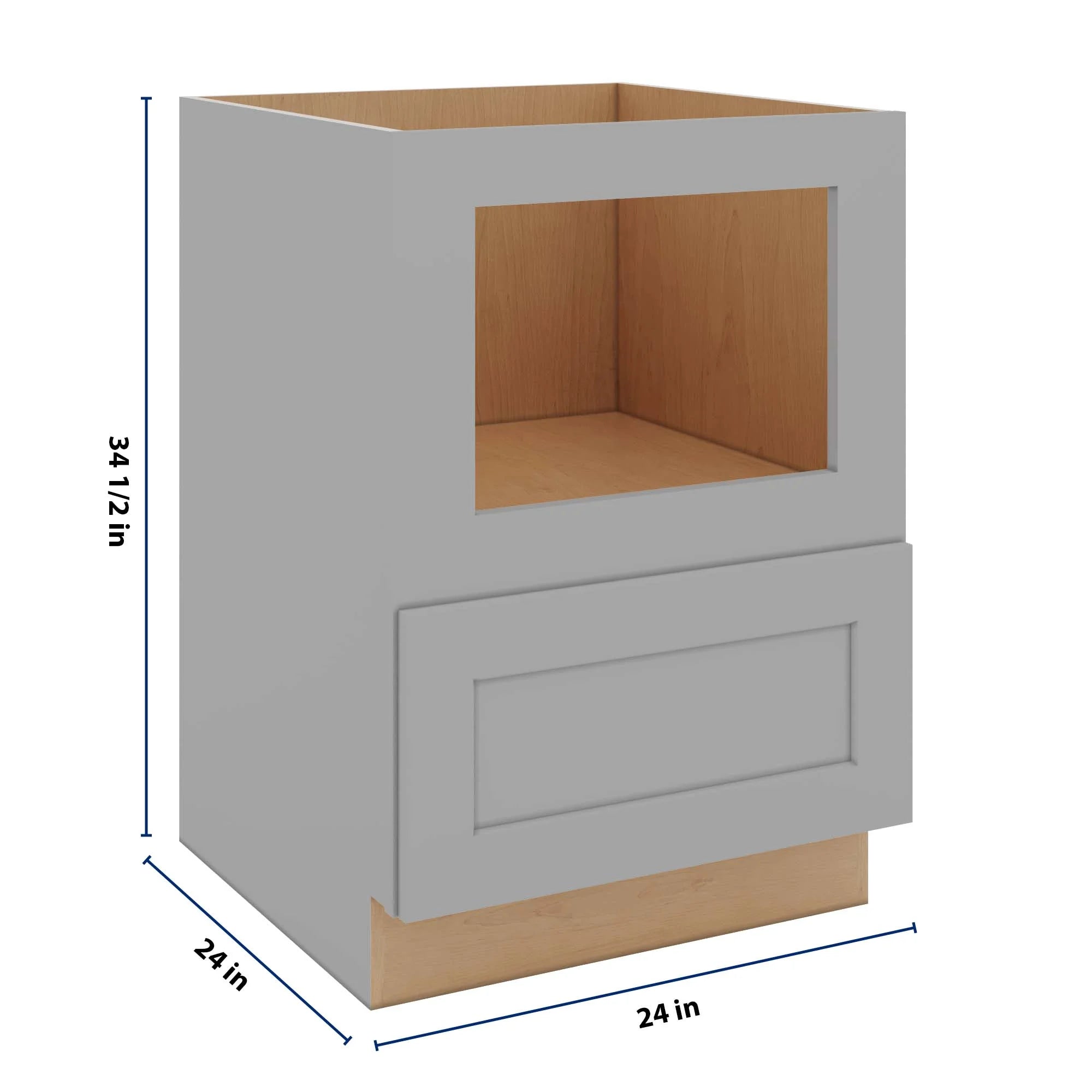 J&K Castle Grey S5 Base Microwave Drawer - 24" W